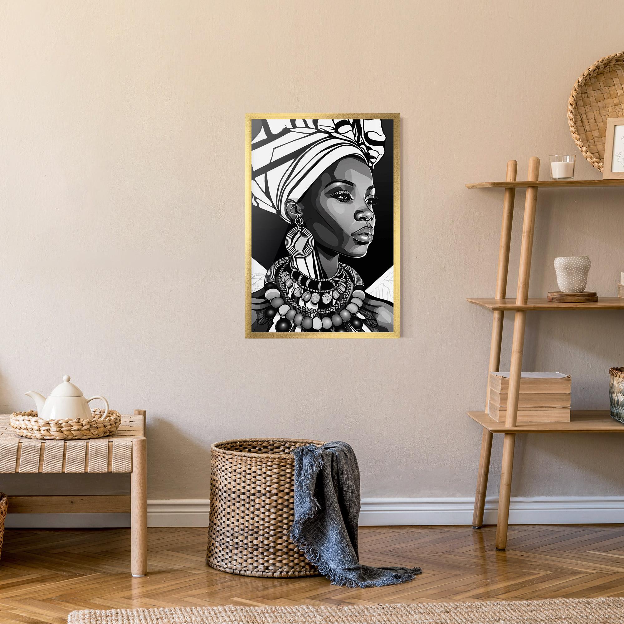 Gerahmte Poster Black White African mockup 9