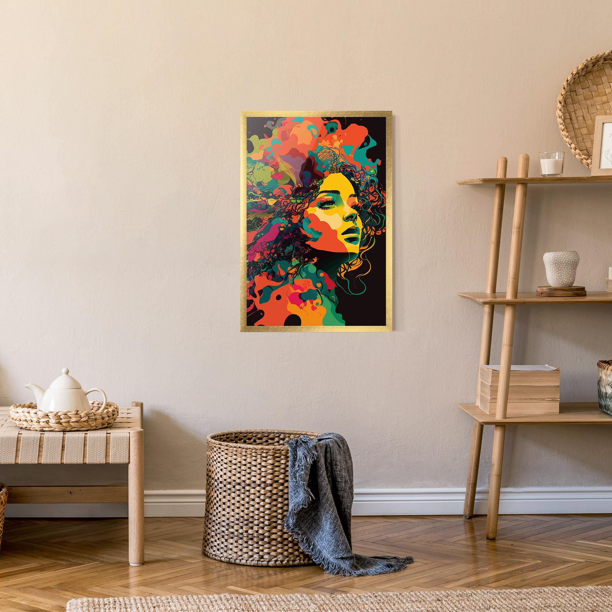 Gerahmte Poster Colorful African Woman mockup 9