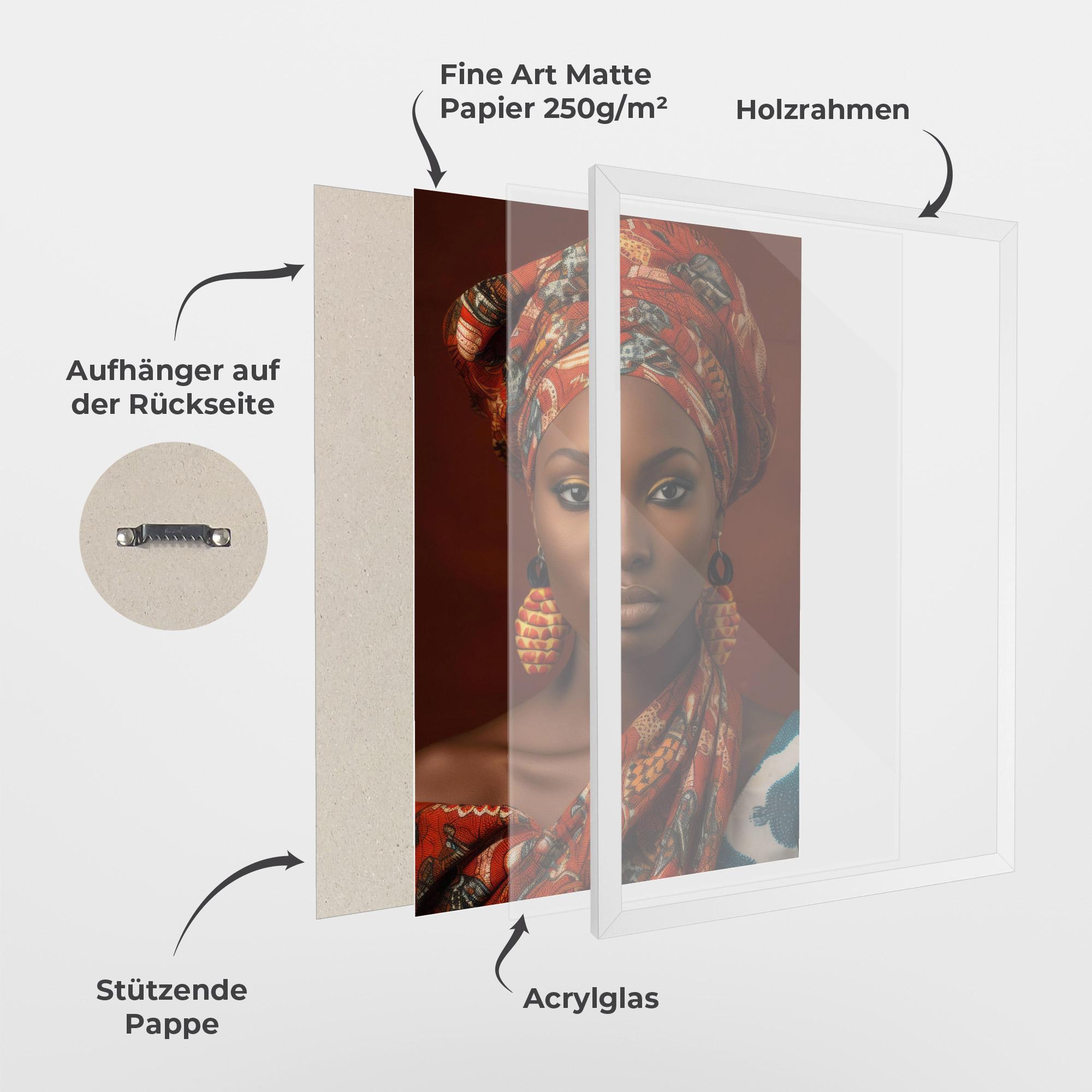 Gerahmte Poster African Black Eyeliner mockup 1