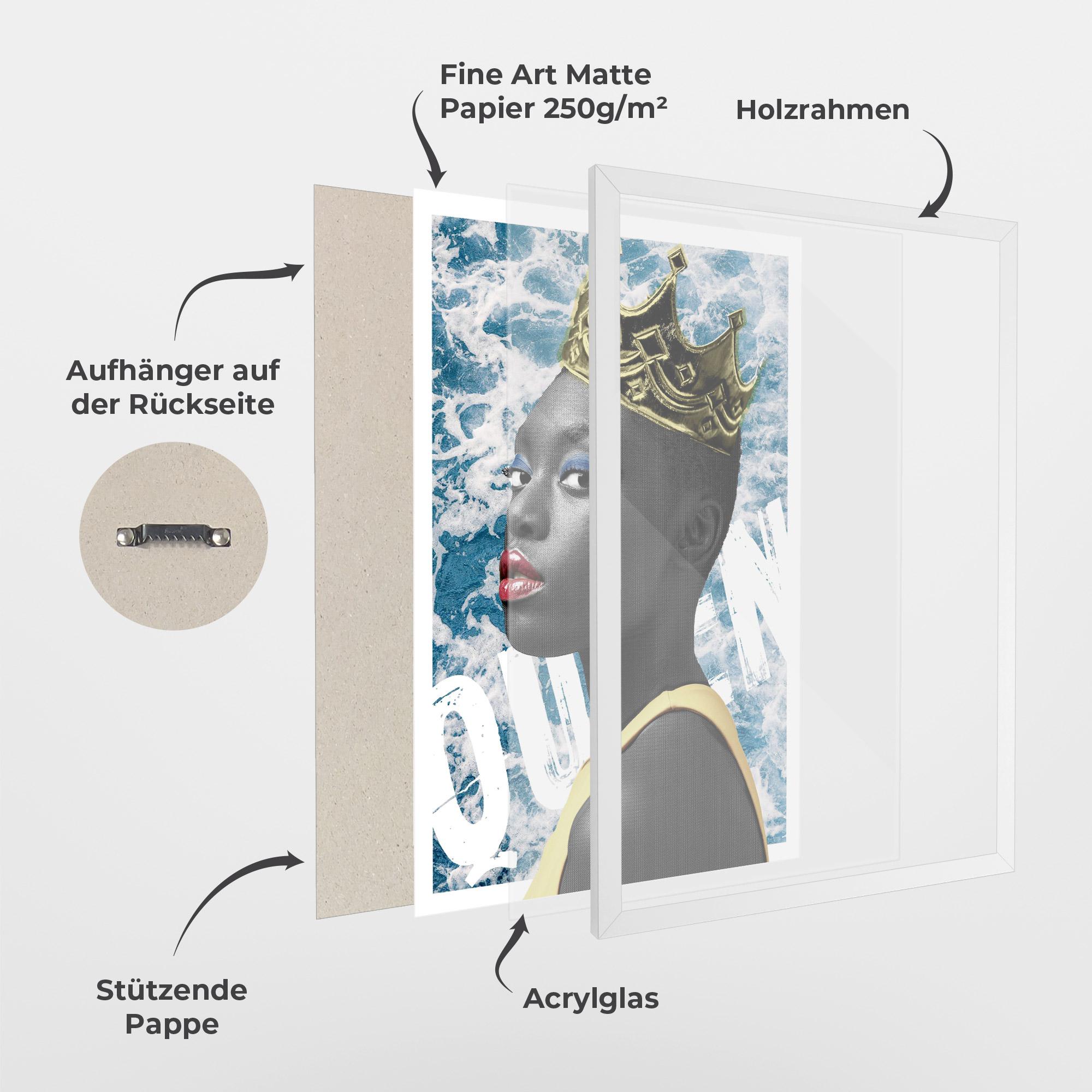 Gerahmte Poster American Woman Crown mockup 1