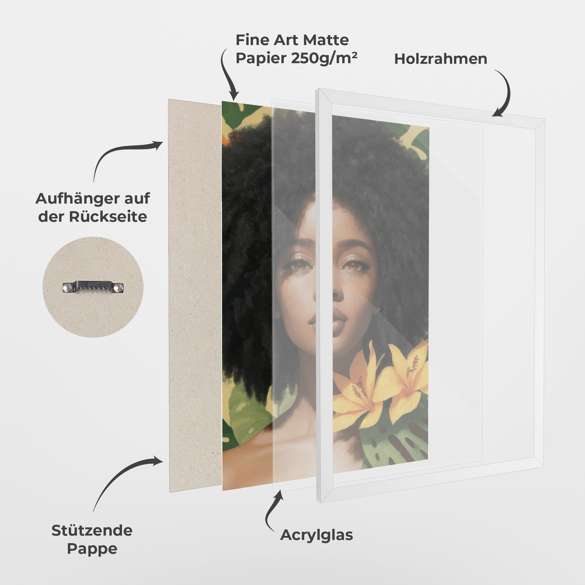 Gerahmte Poster Beautiful African Girl mockup 1