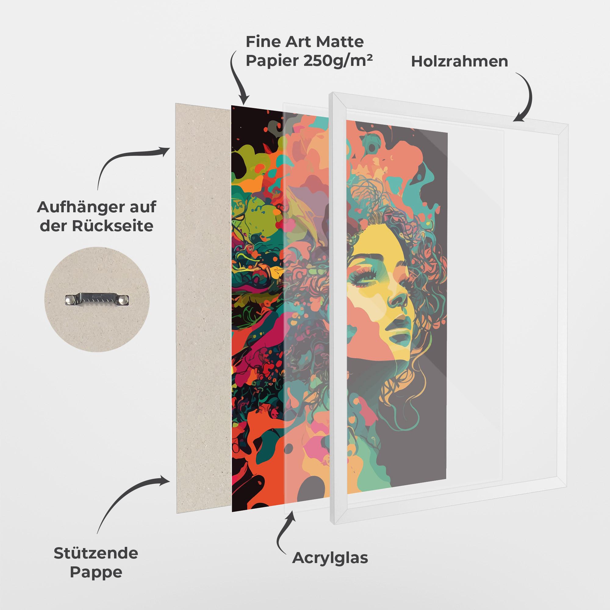 Gerahmte Poster Colorful African Woman mockup 1