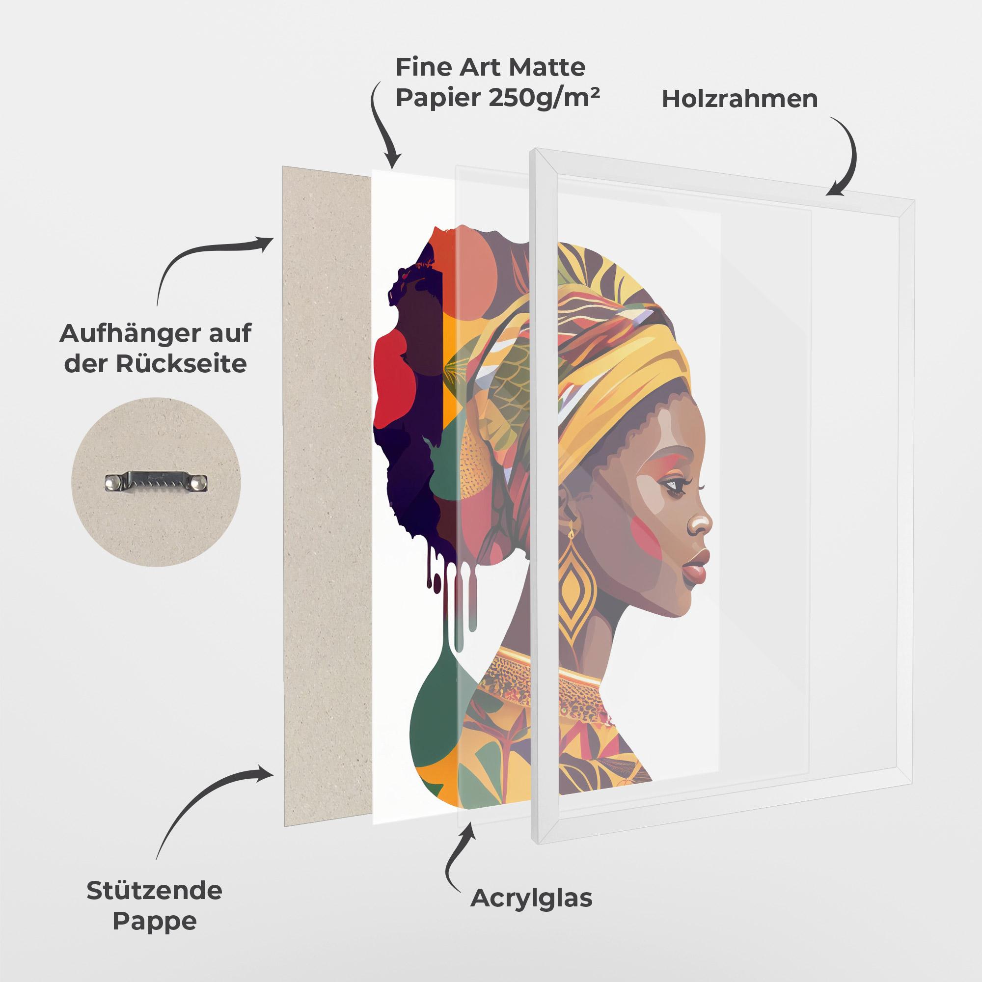Gerahmte Poster Colorful African mockup 1