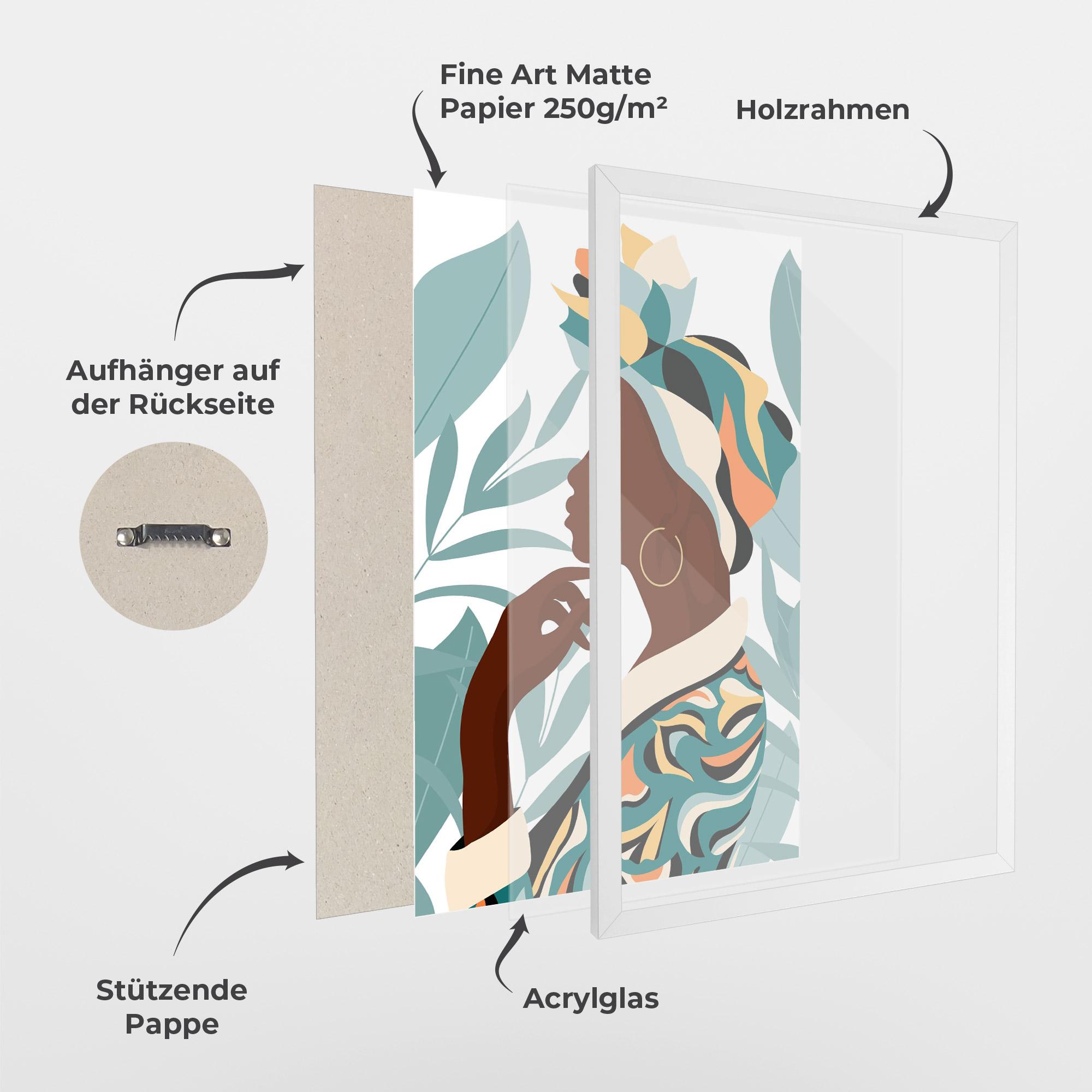 Gerahmte Poster Gold African Earring mockup 1