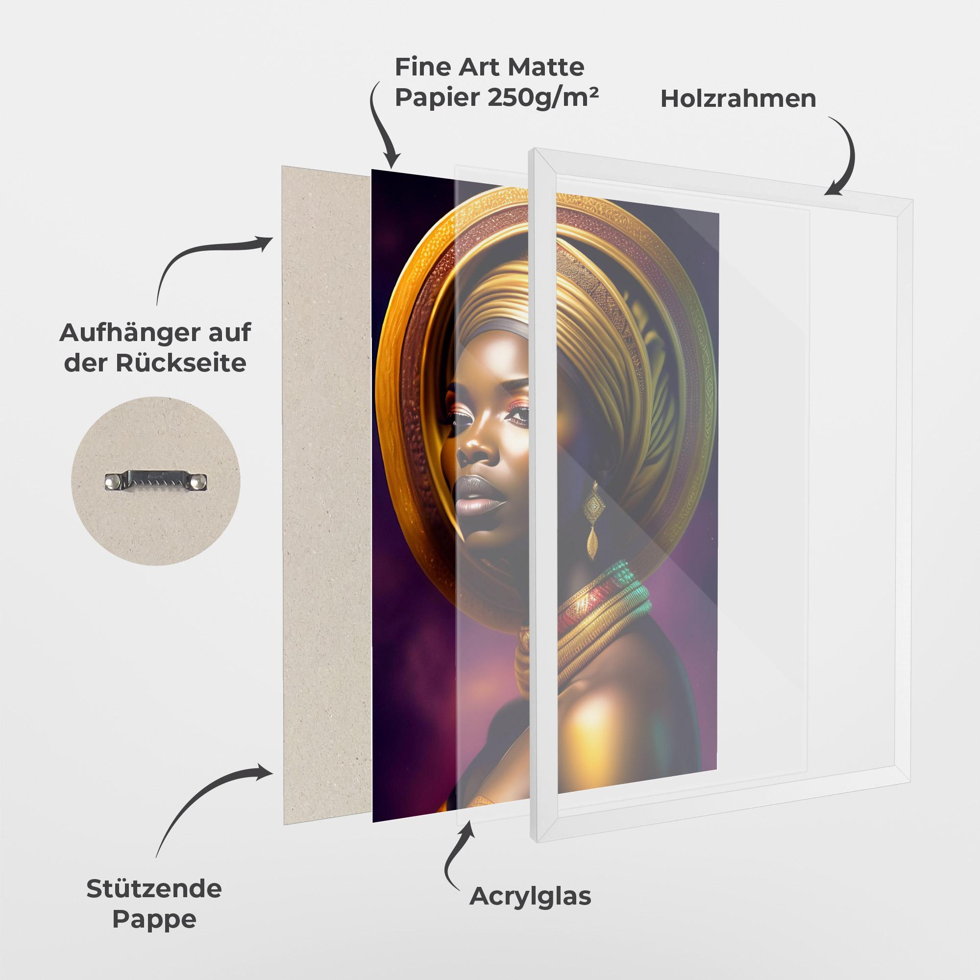 Gerahmte Poster Golden Crown Woman mockup 1