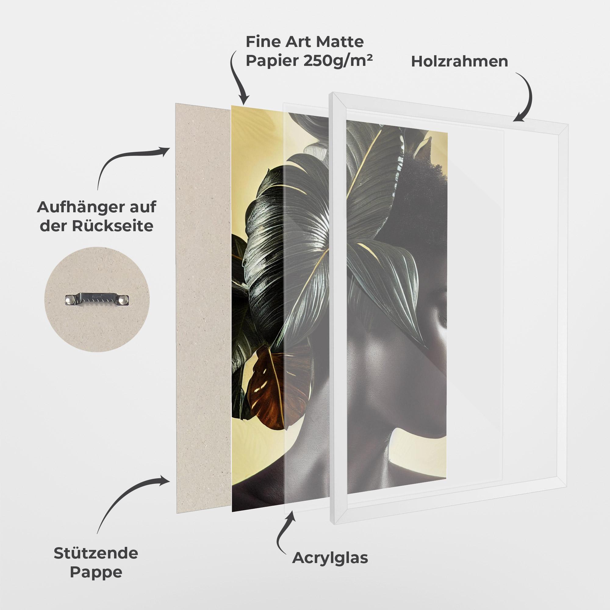 Gerahmte Poster Leaf Woman mockup 1