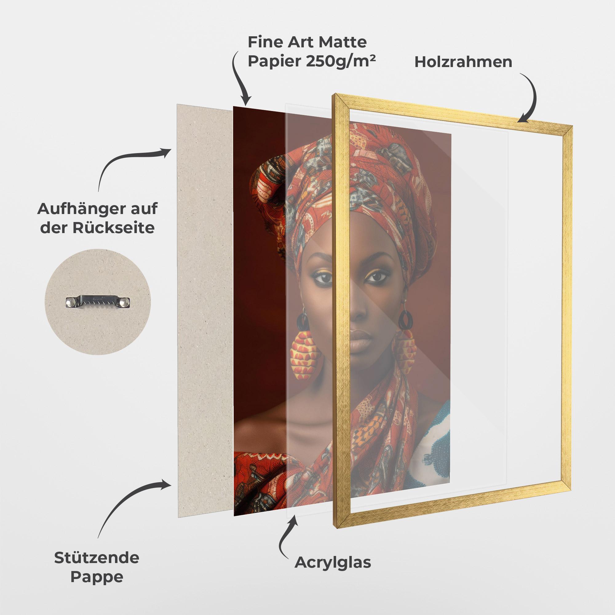 Gerahmte Poster African Black Eyeliner mockup 1