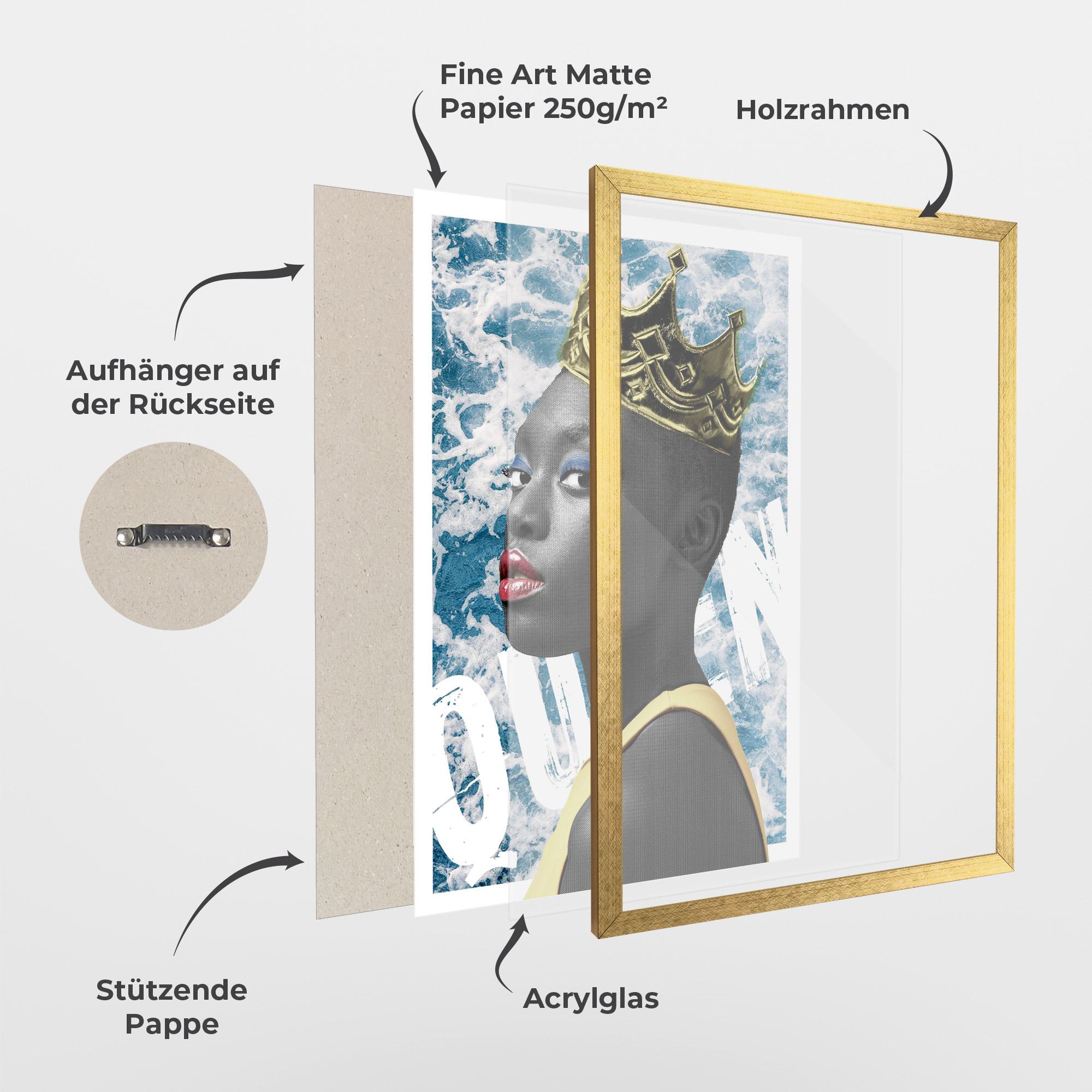 Gerahmte Poster American Woman Crown mockup 1