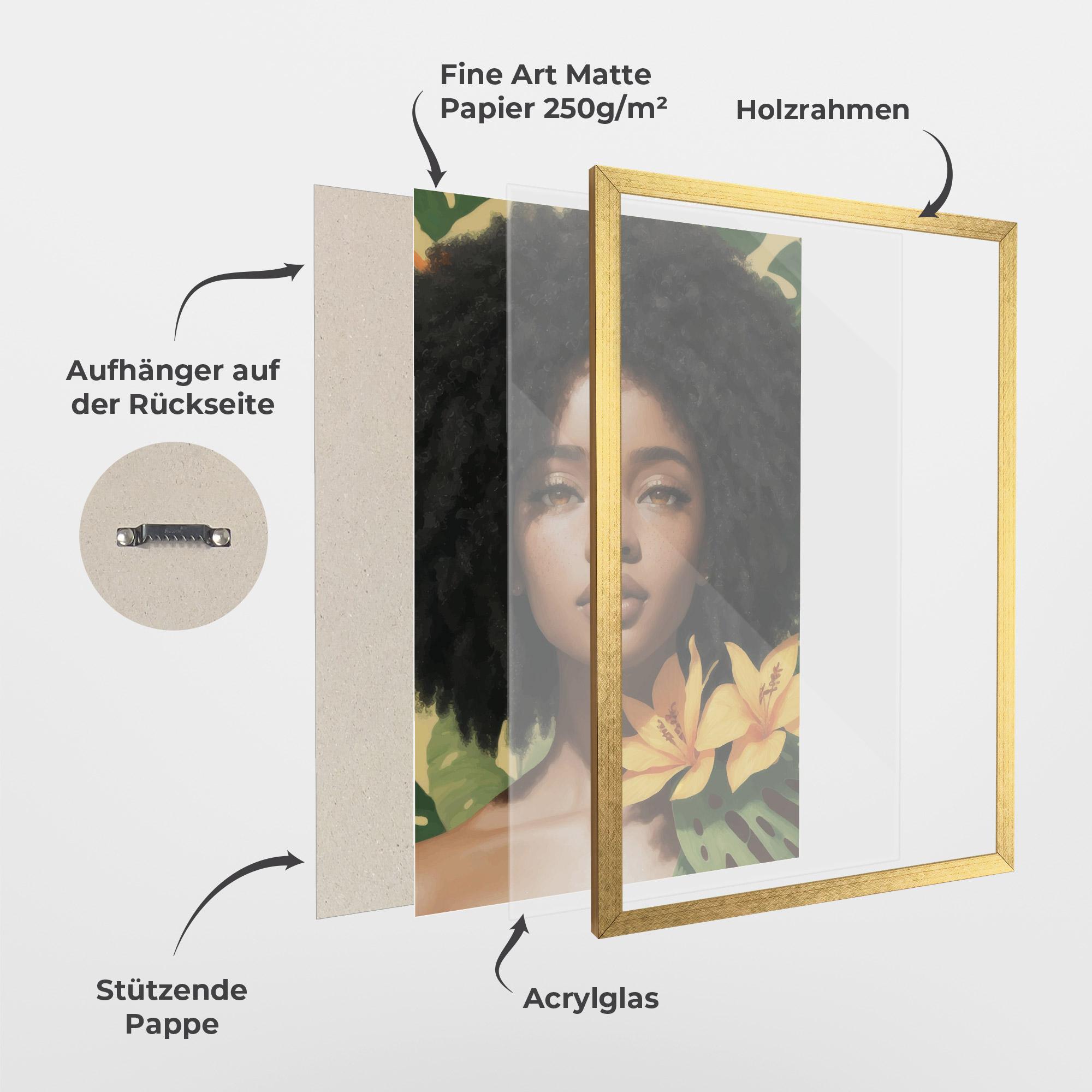 Gerahmte Poster Beautiful African Girl mockup 1