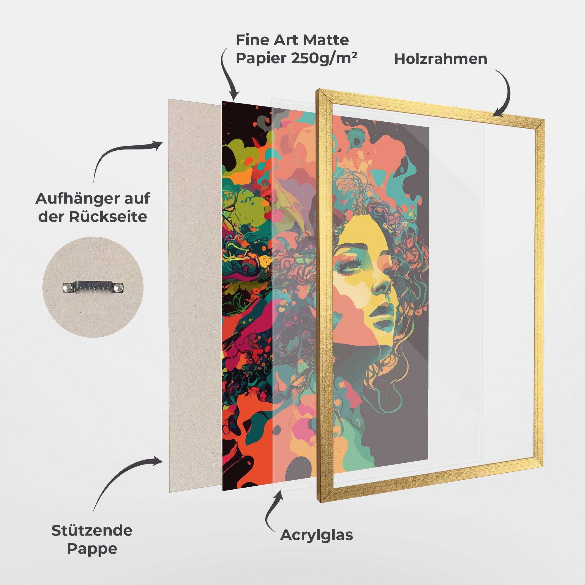 Gerahmte Poster Colorful African Woman mockup 1