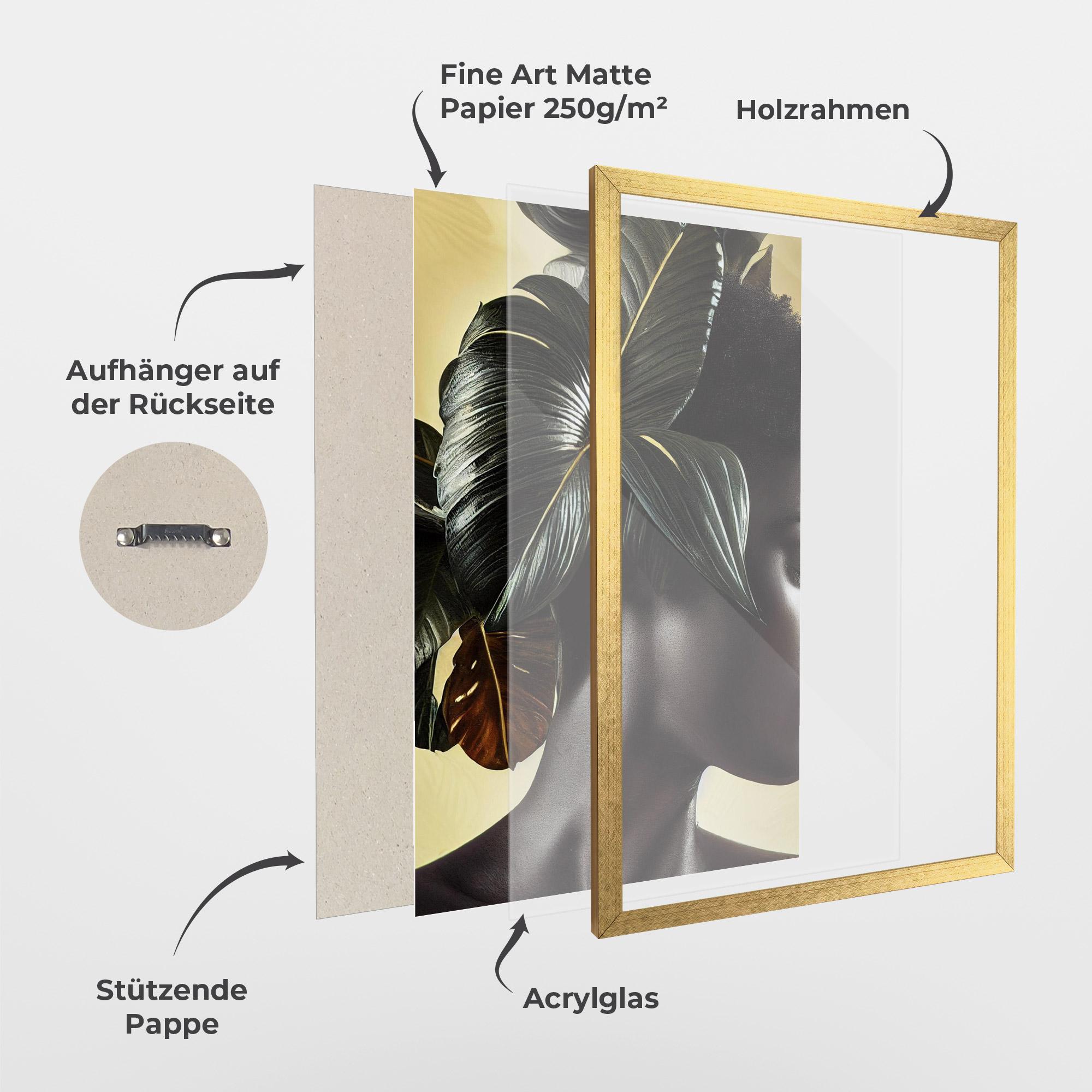 Gerahmte Poster Leaf Woman mockup 1