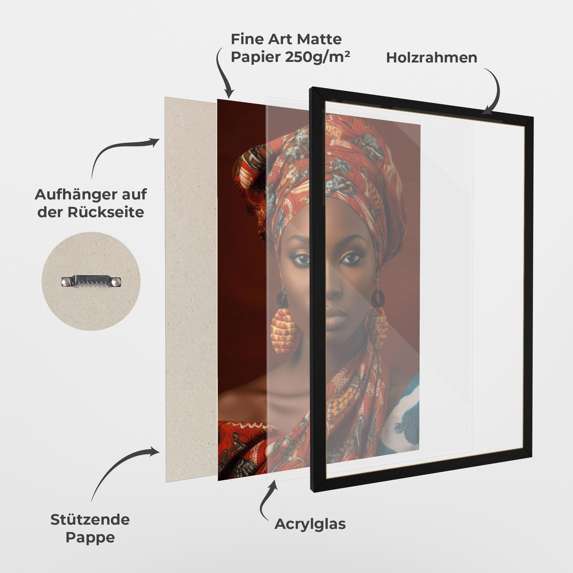 Gerahmte Poster African Black Eyeliner mockup 1