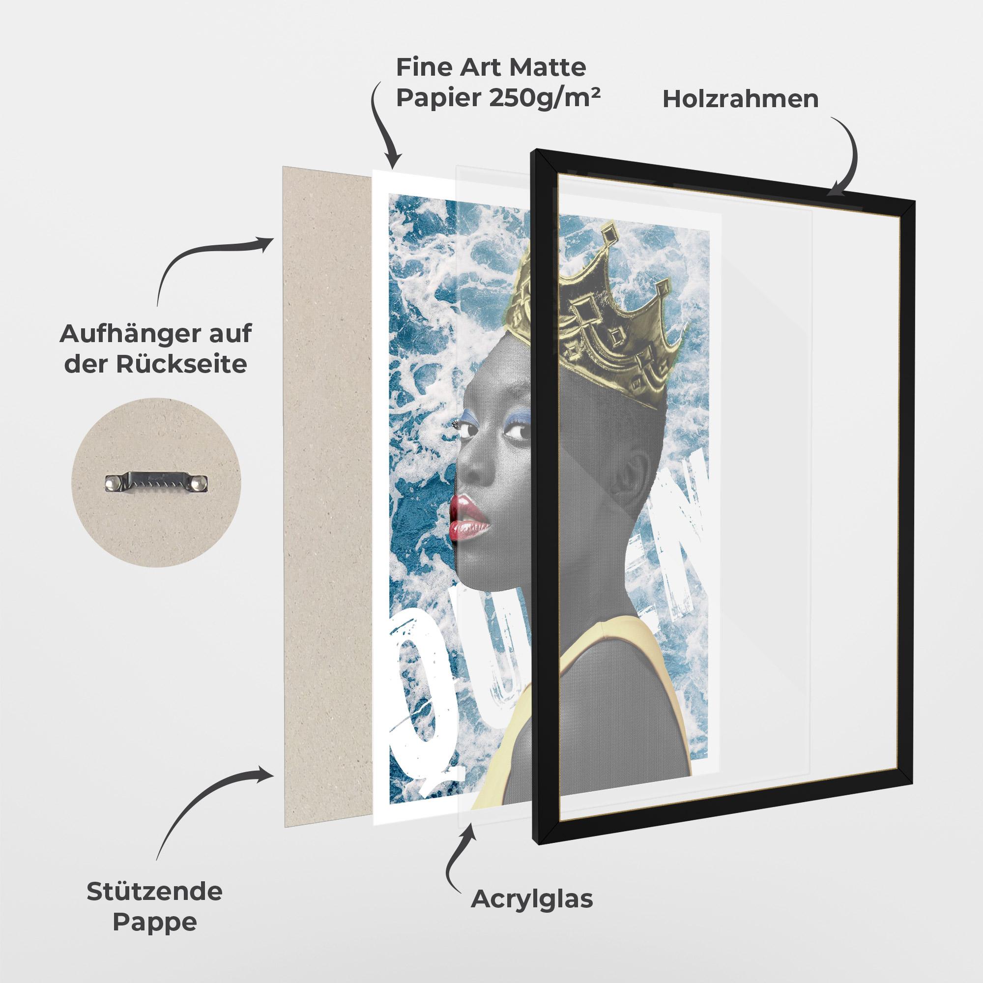 Gerahmte Poster American Woman Crown mockup 1