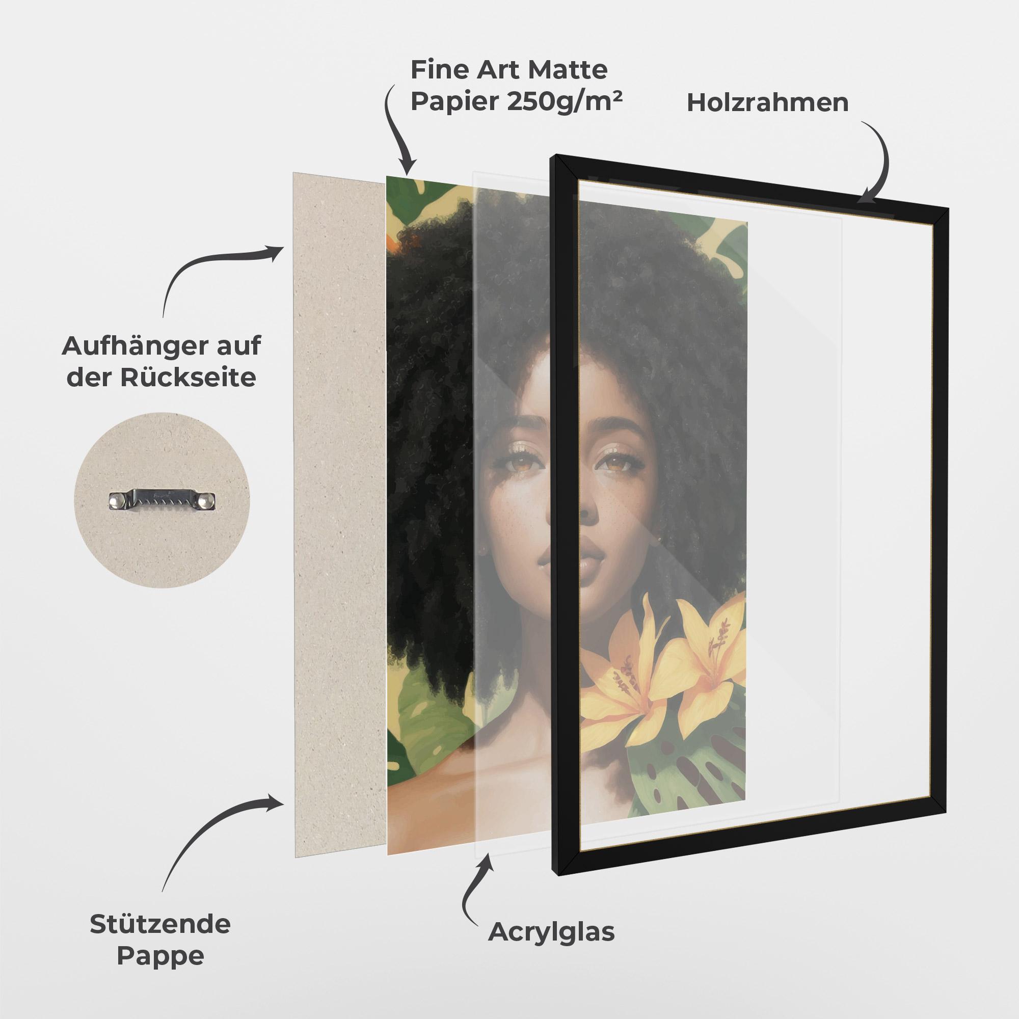 Gerahmte Poster Beautiful African Girl mockup 1