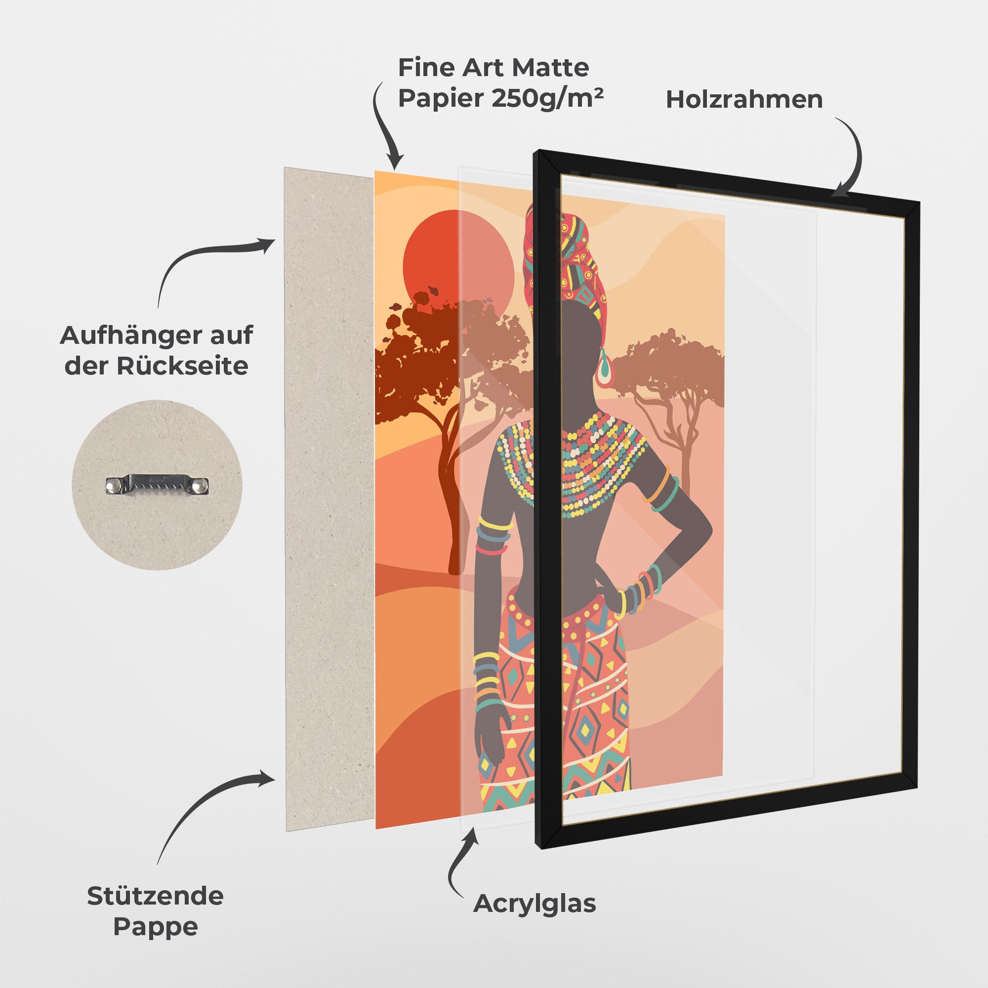 Gerahmte Poster Ethnic African Color mockup 1