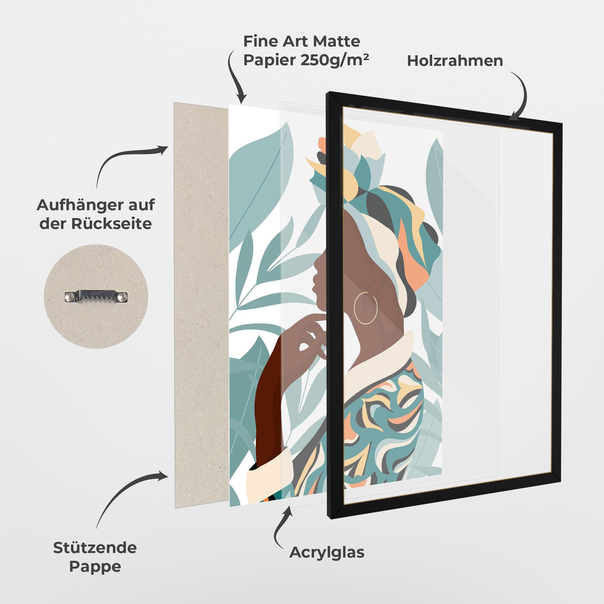 Gerahmte Poster Gold African Earring mockup 1