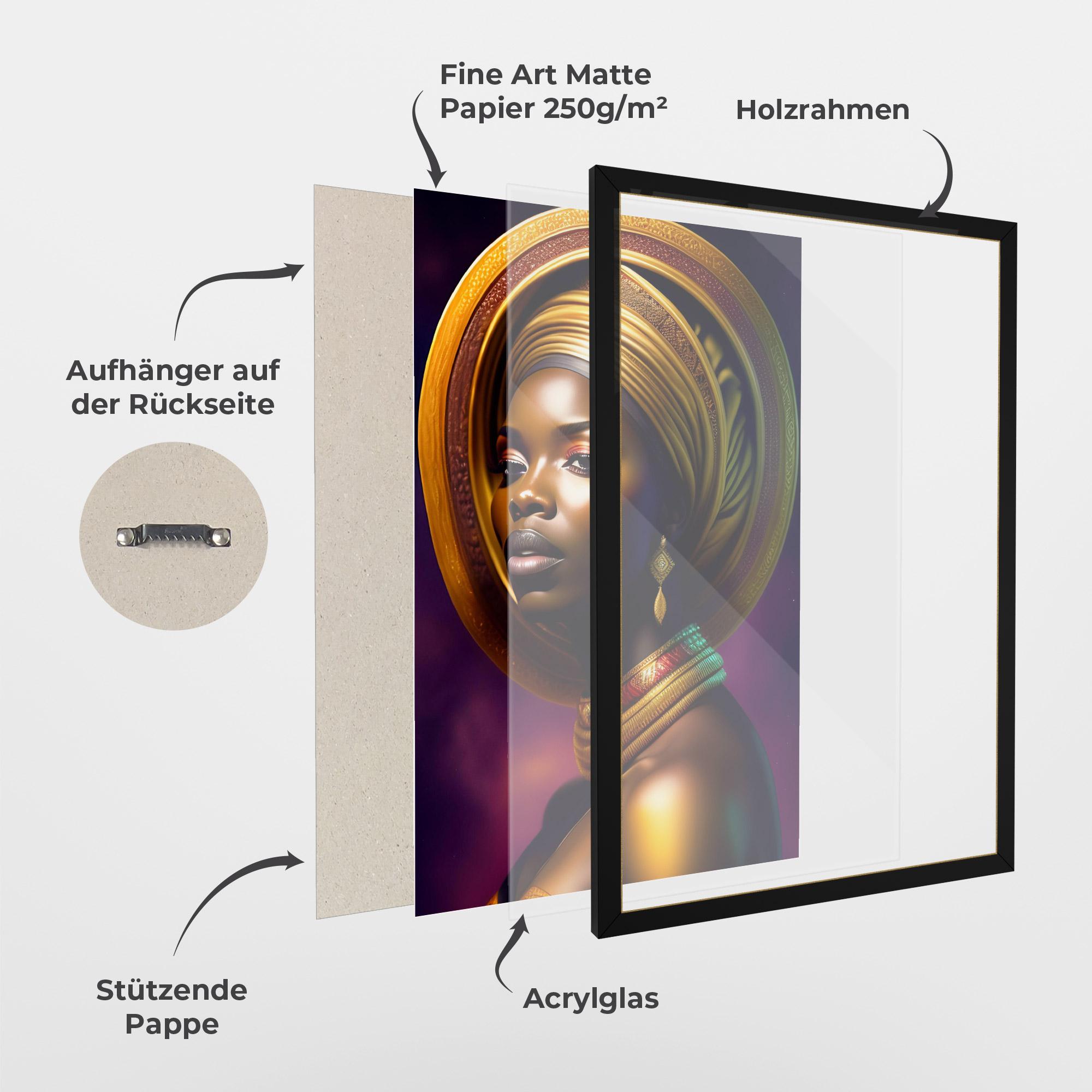 Gerahmte Poster Golden Crown Woman mockup 1