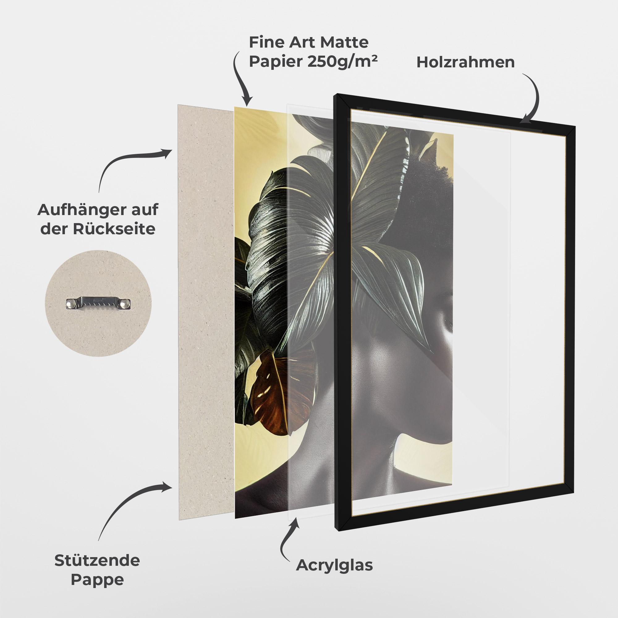 Gerahmte Poster Leaf Woman mockup 1