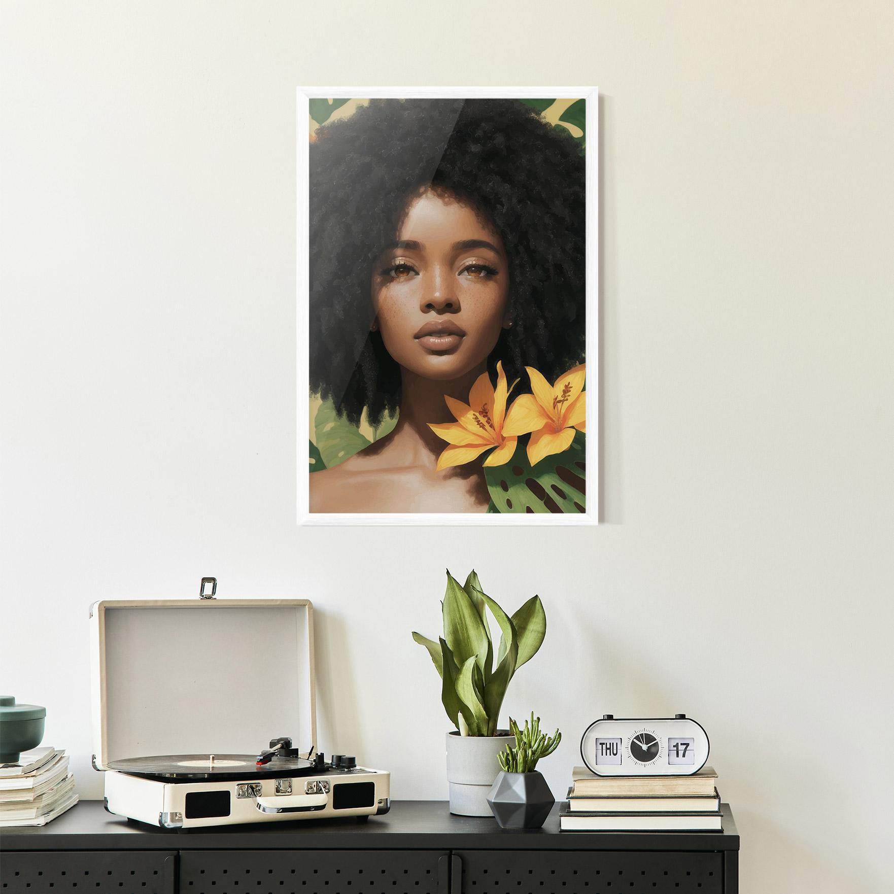 Gerahmte Poster Beautiful African Girl mockup 2