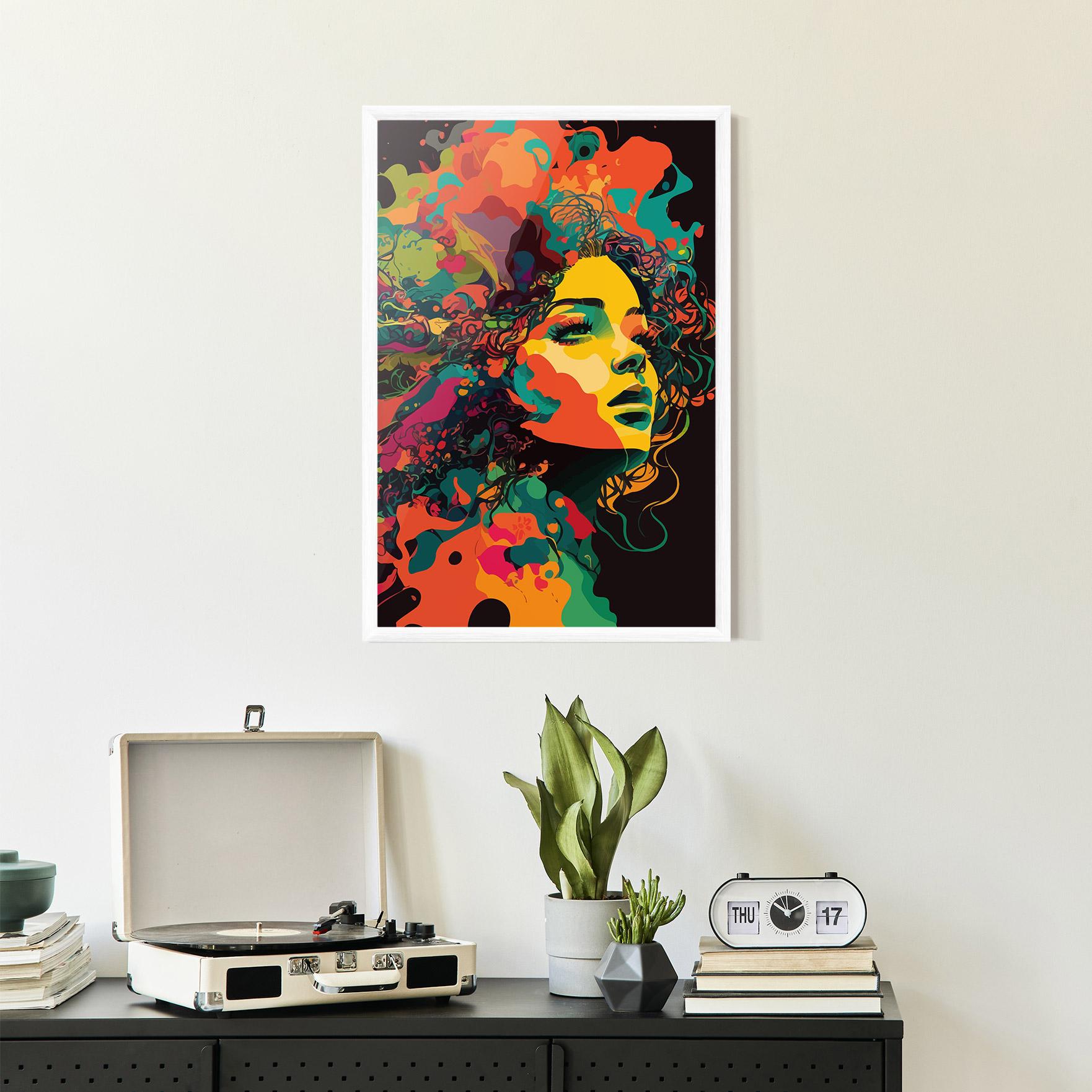 Gerahmte Poster Colorful African Woman mockup 2