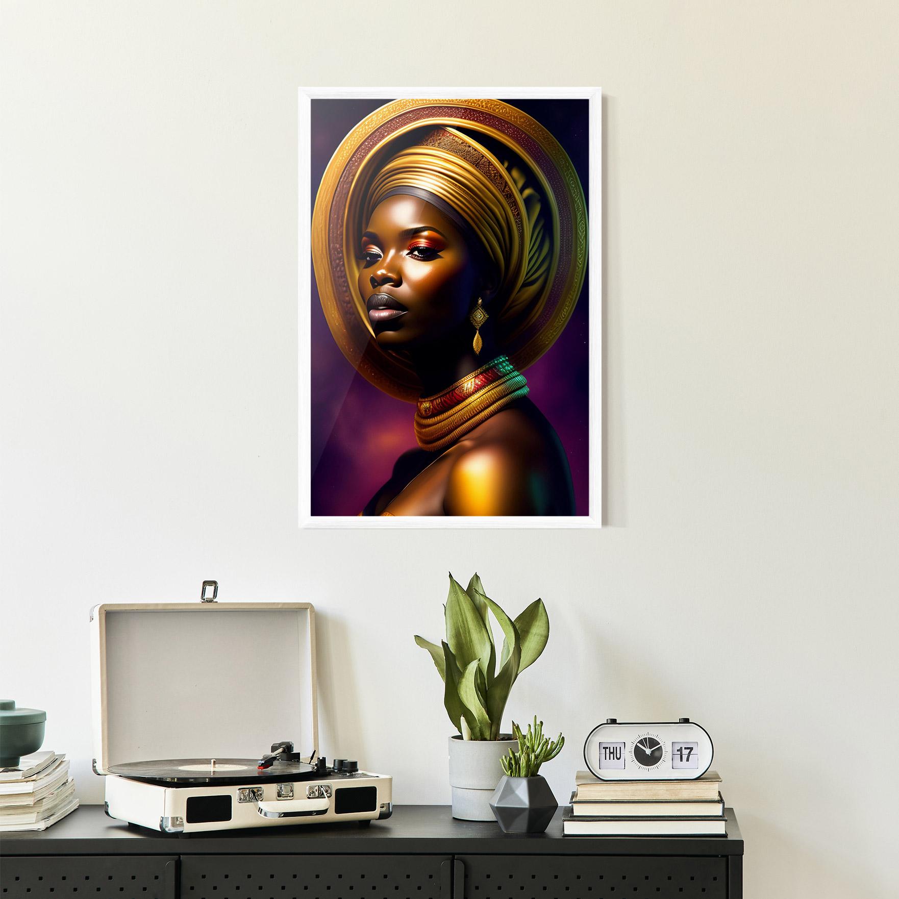 Gerahmte Poster Golden Crown Woman mockup 2