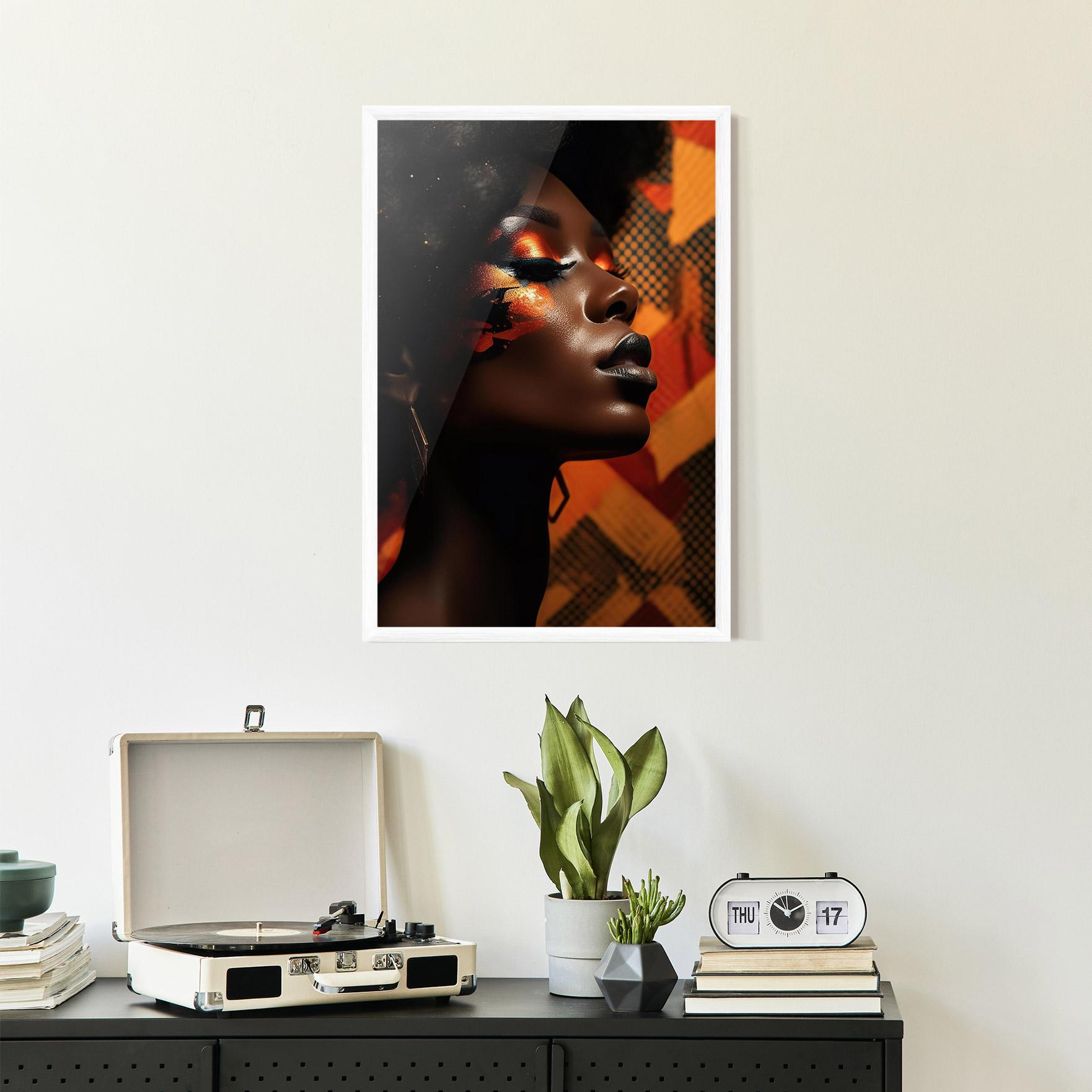 Gerahmte Poster Orange Makeup Woman mockup 2