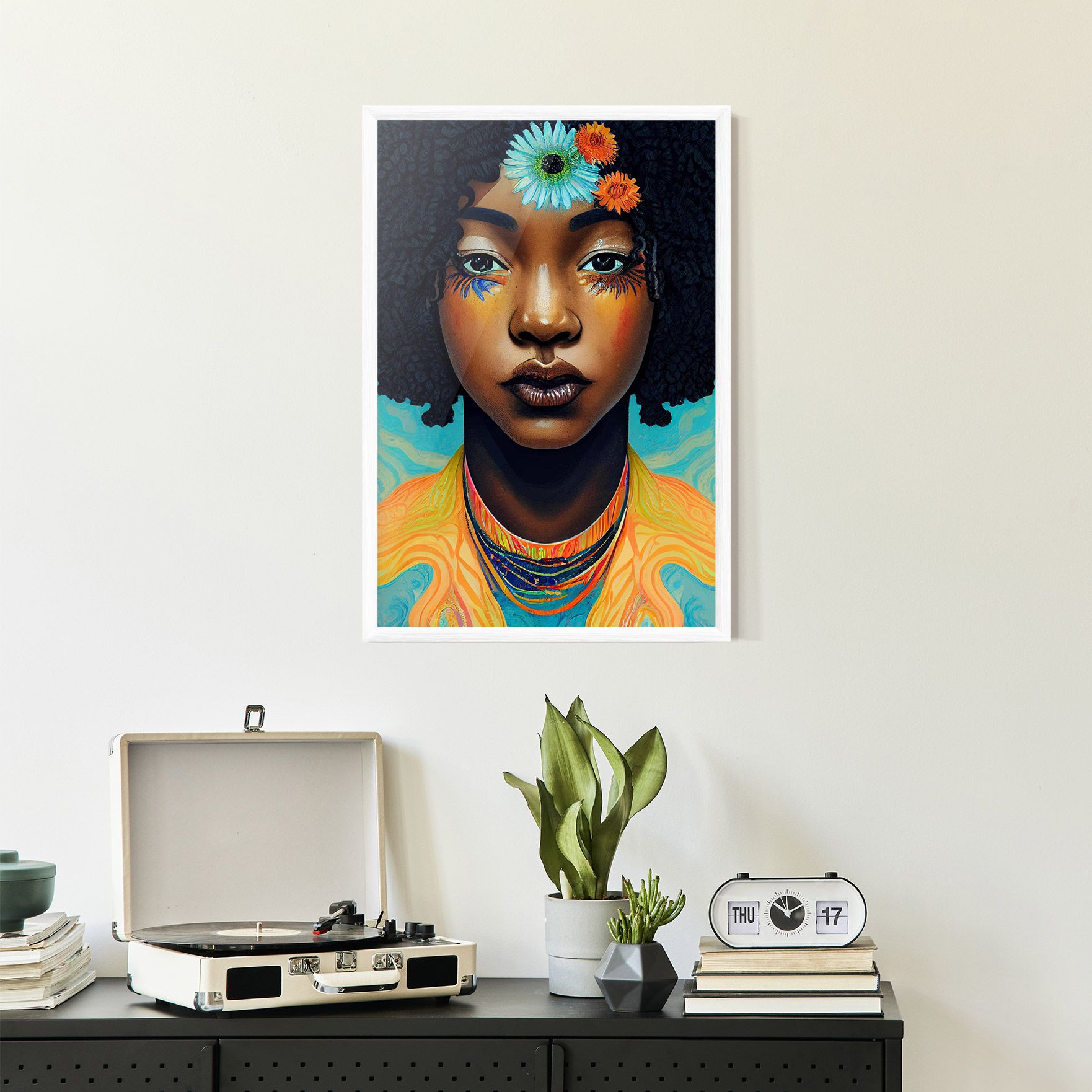 Portrait With Flowers mockup 2