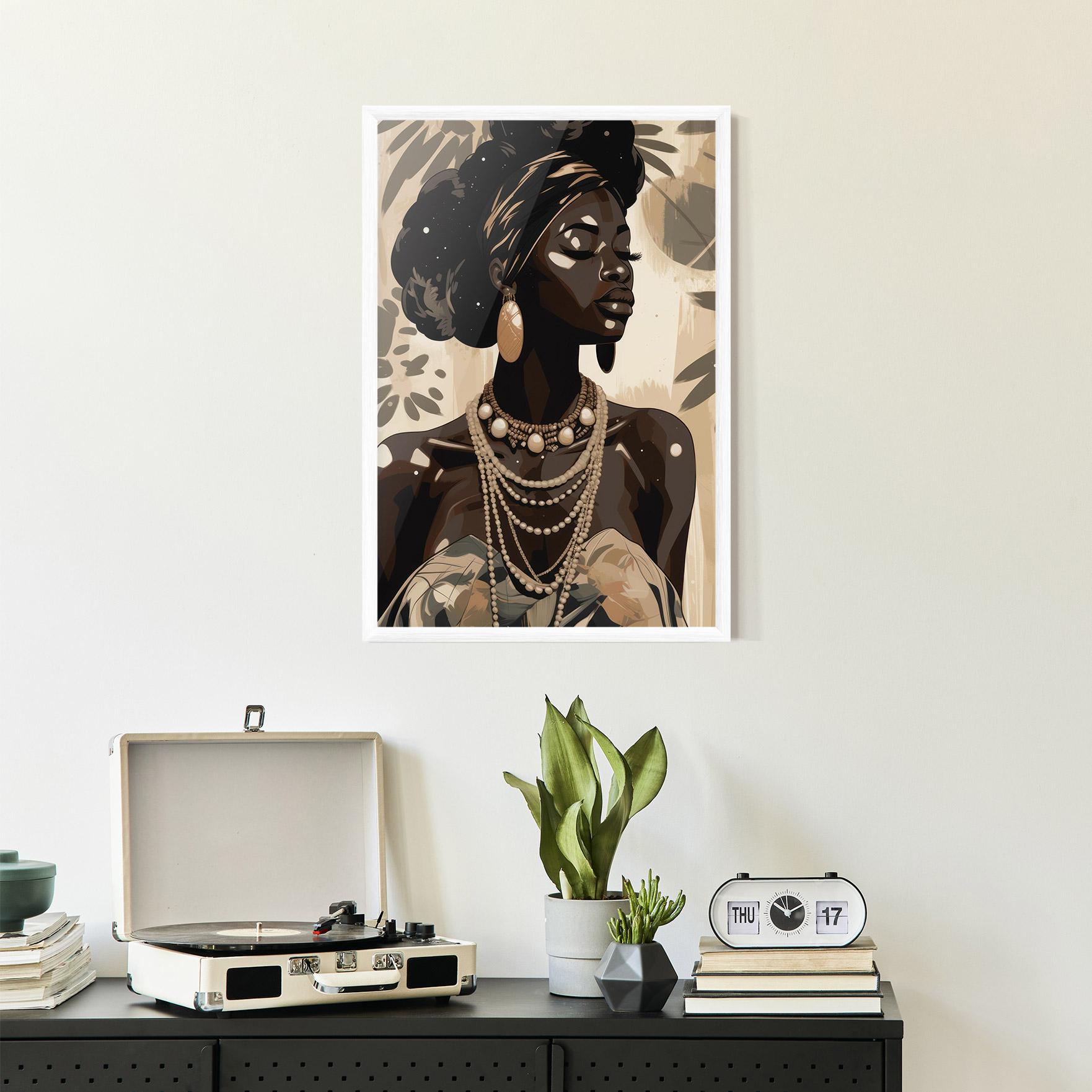 Gerahmte Poster Wearing Necklace Graphic mockup 2