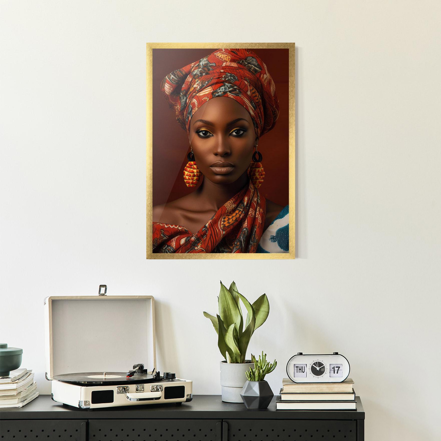 Gerahmte Poster African Black Eyeliner mockup 2