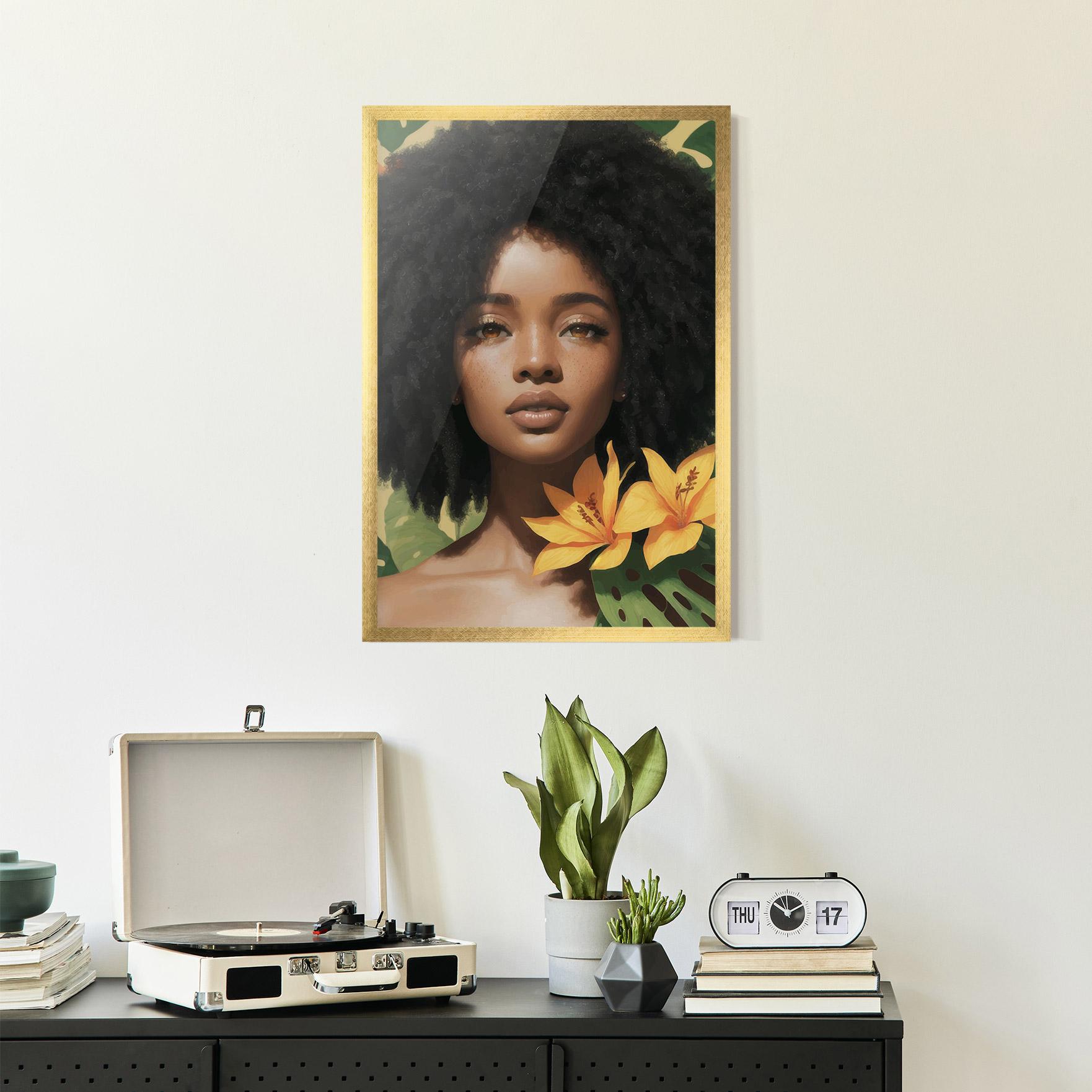 Gerahmte Poster Beautiful African Girl mockup 2