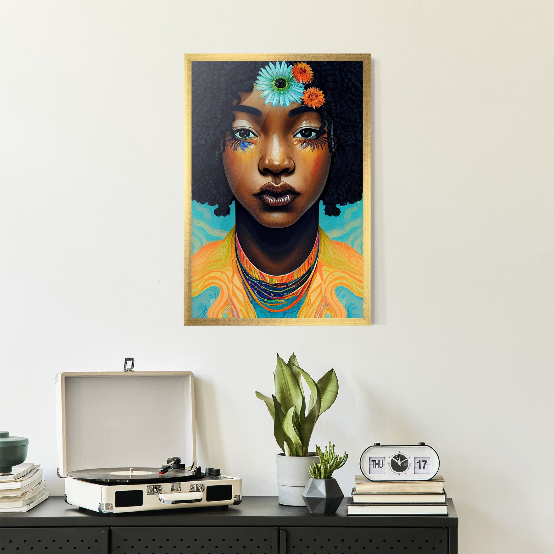 Portrait With Flowers mockup 2