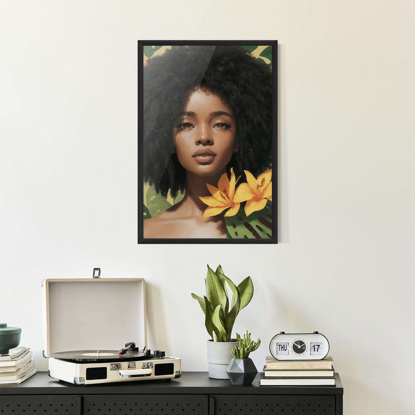 Gerahmte Poster Beautiful African Girl mockup 2