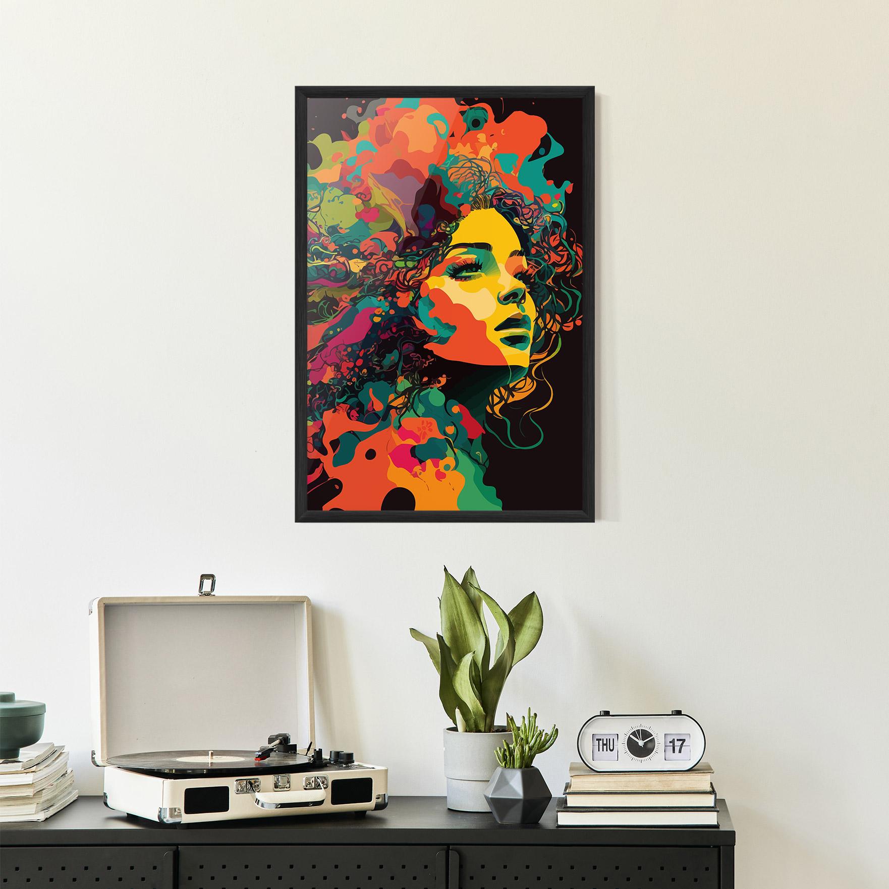 Gerahmte Poster Colorful African Woman mockup 2