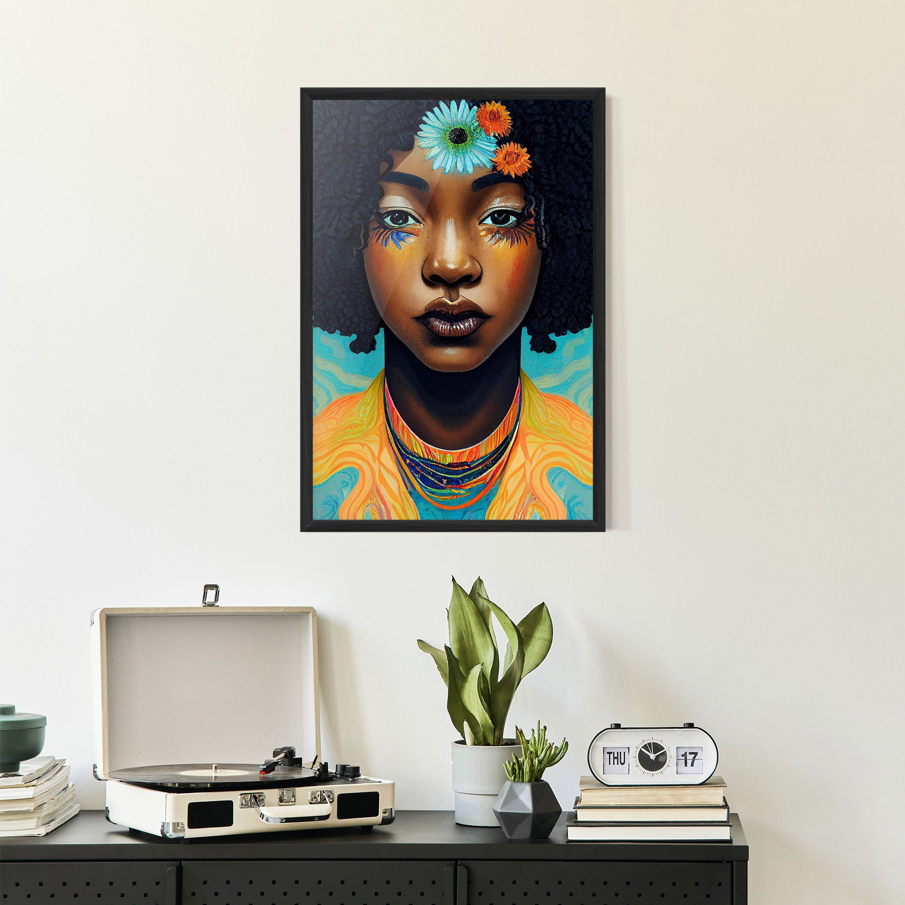 Portrait With Flowers mockup 2