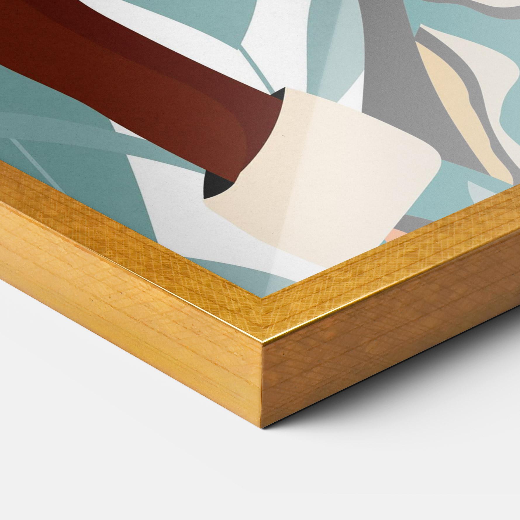 Gerahmte Poster Gold African Earring mockup 3