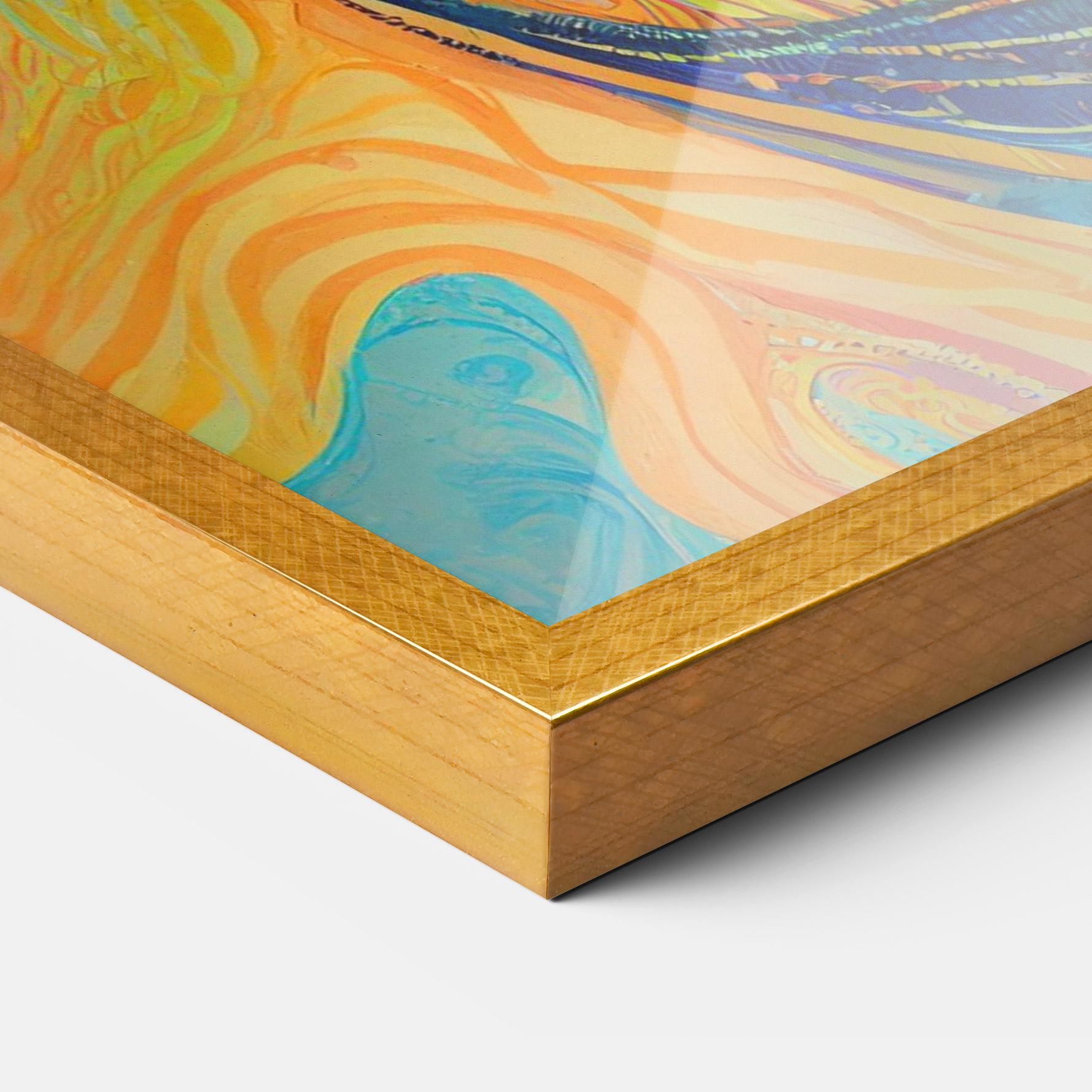 Gerahmte Poster Portrait With Flowers mockup 3