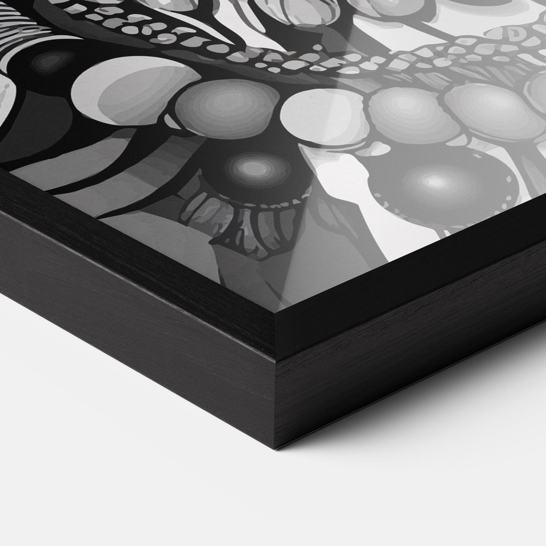 Gerahmte Poster Black White African mockup 3