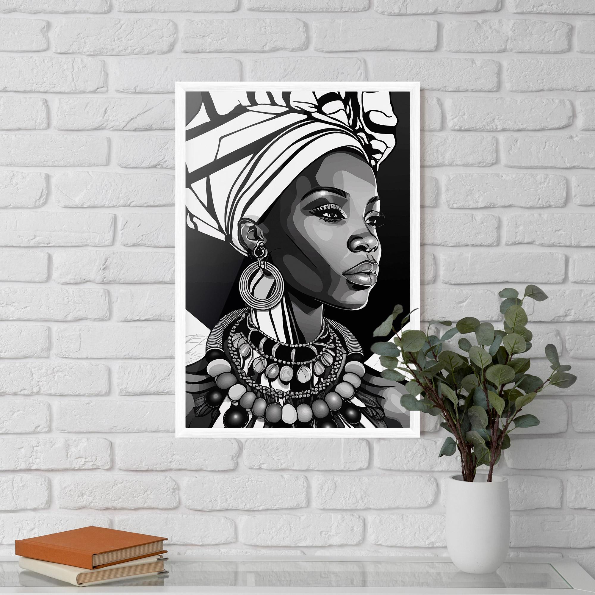 Gerahmte Poster Black White African mockup 5