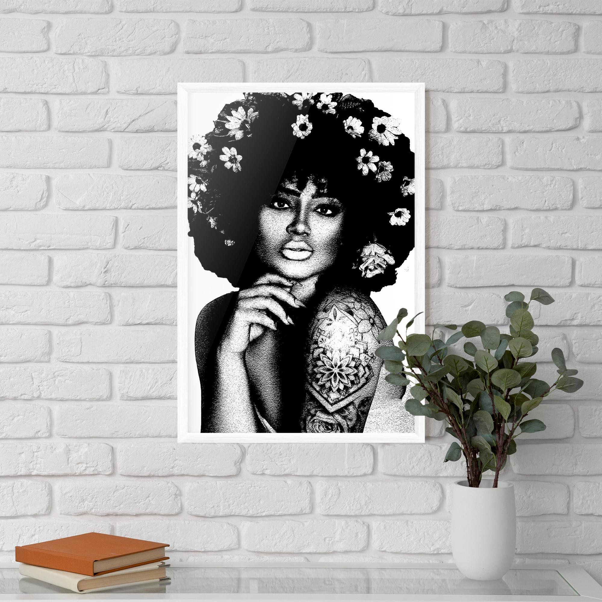 Gerahmte Poster Flower African Woman mockup 5