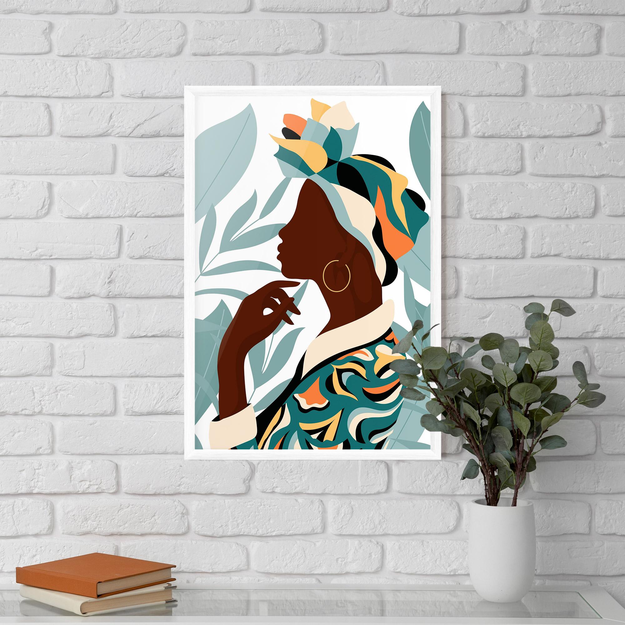 Gerahmte Poster Gold African Earring mockup 5