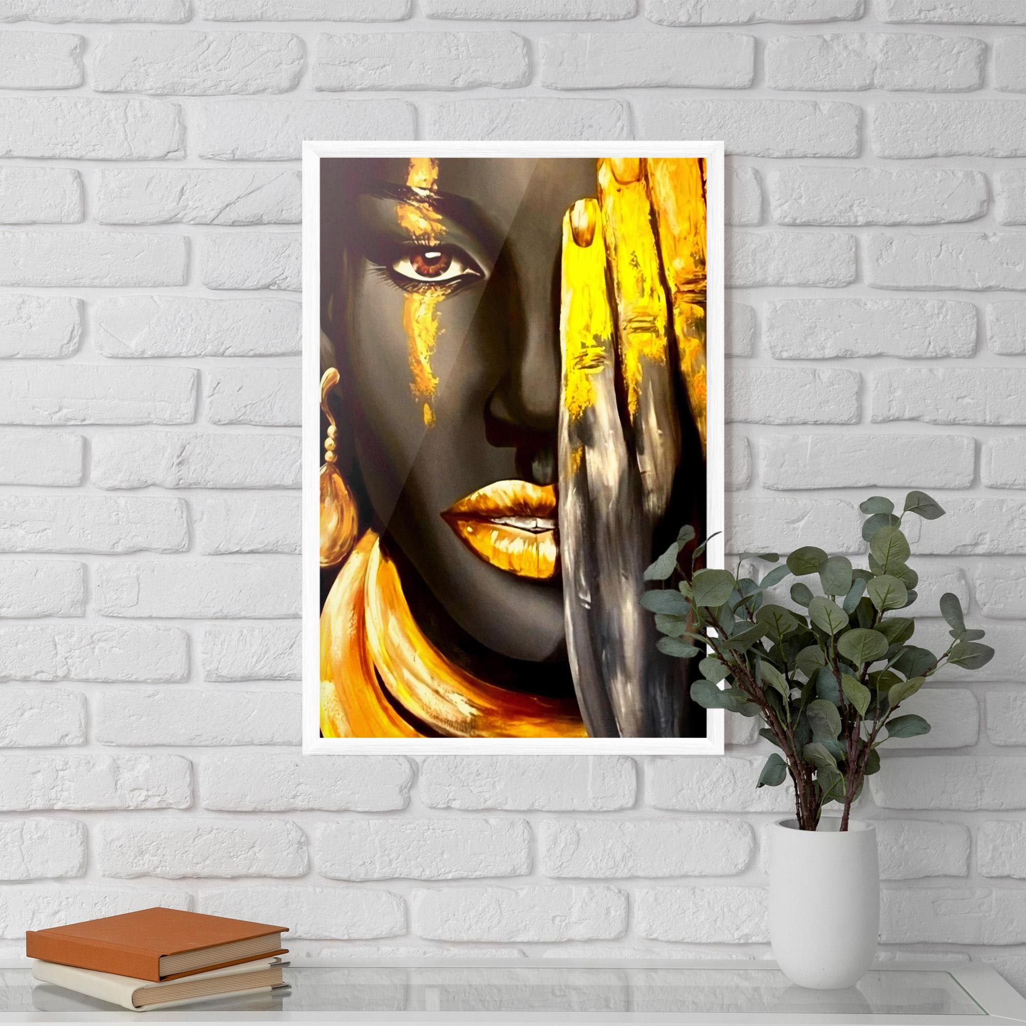 Gerahmte Poster Golden African Women mockup 5