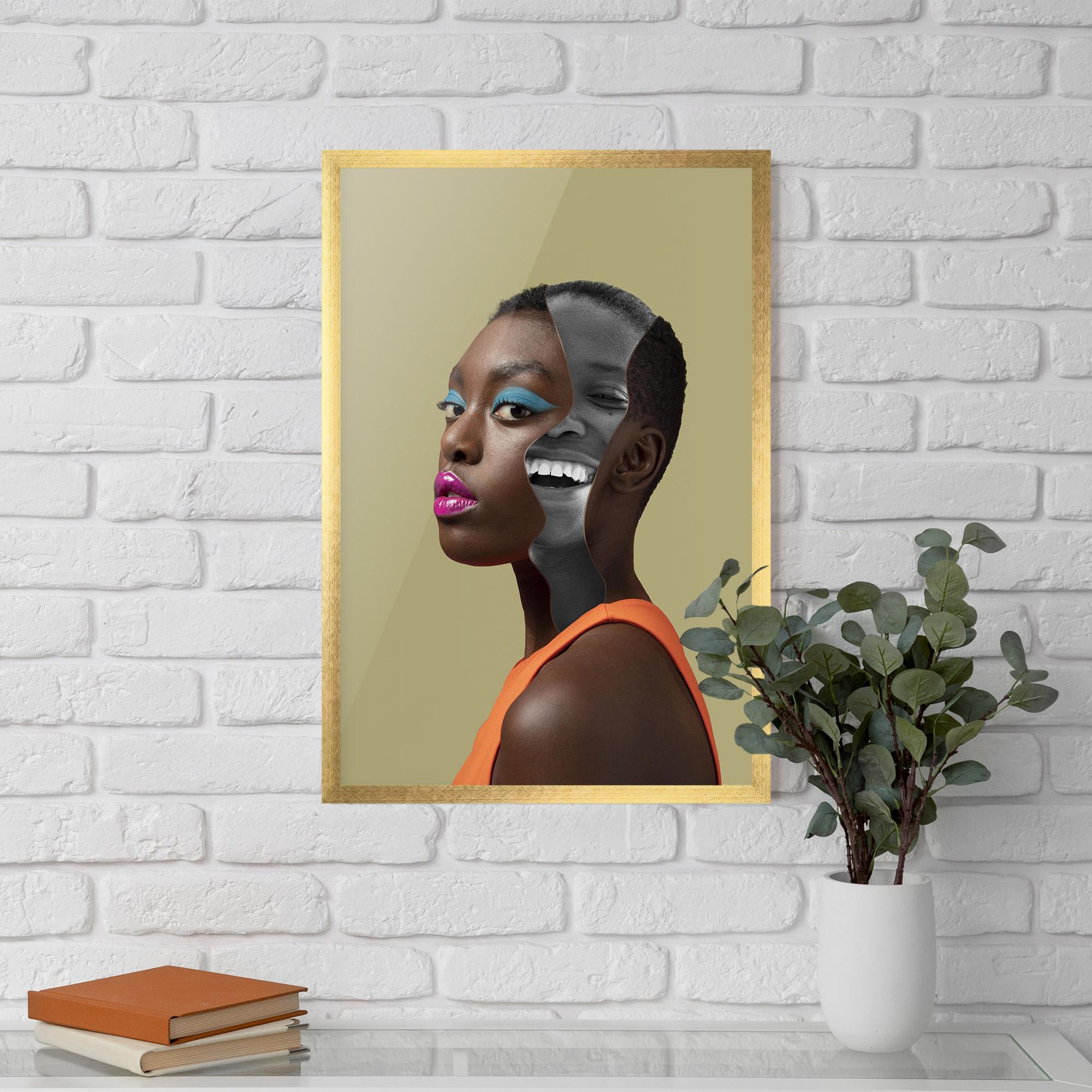 Gerahmte Poster American Woman Collage mockup 5