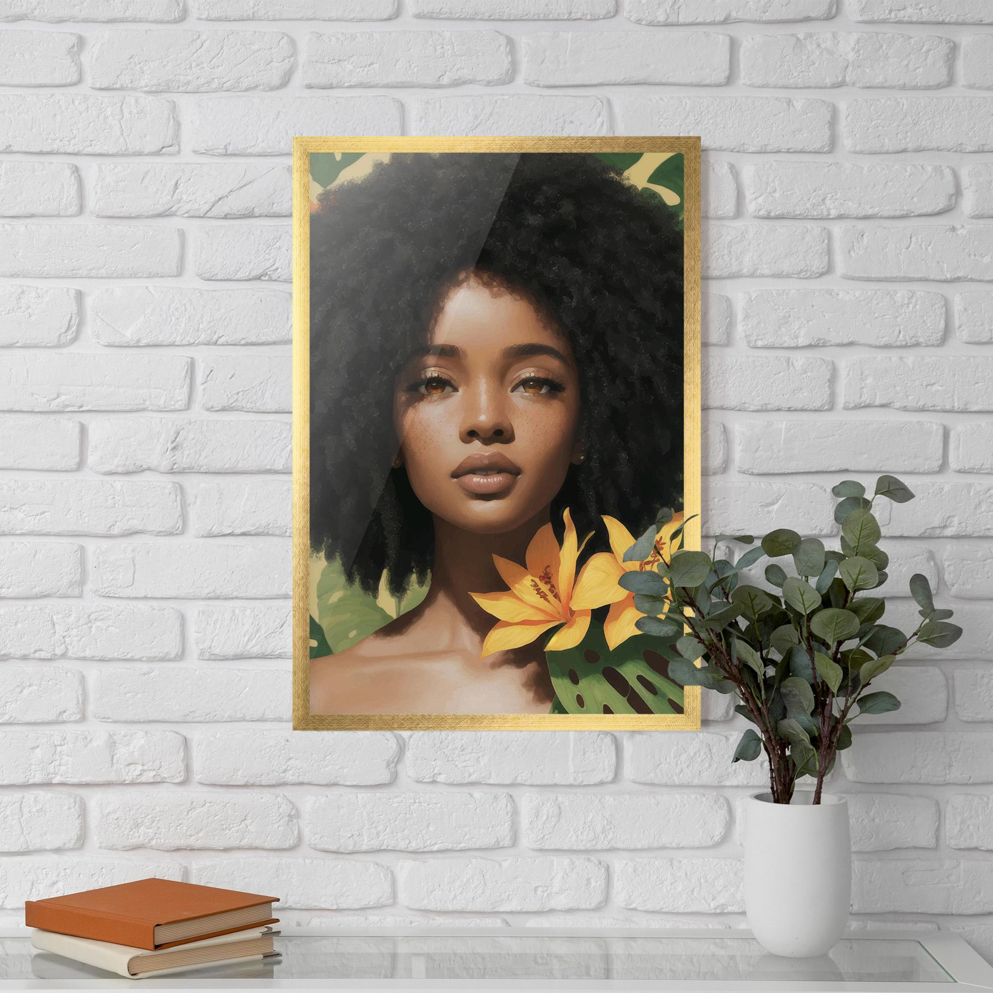 Gerahmte Poster Beautiful African Girl mockup 5