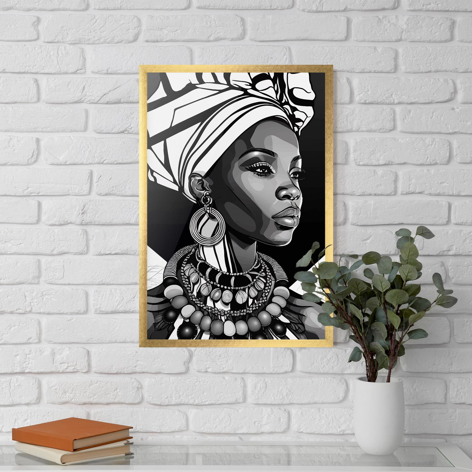 Gerahmte Poster Black White African mockup 5