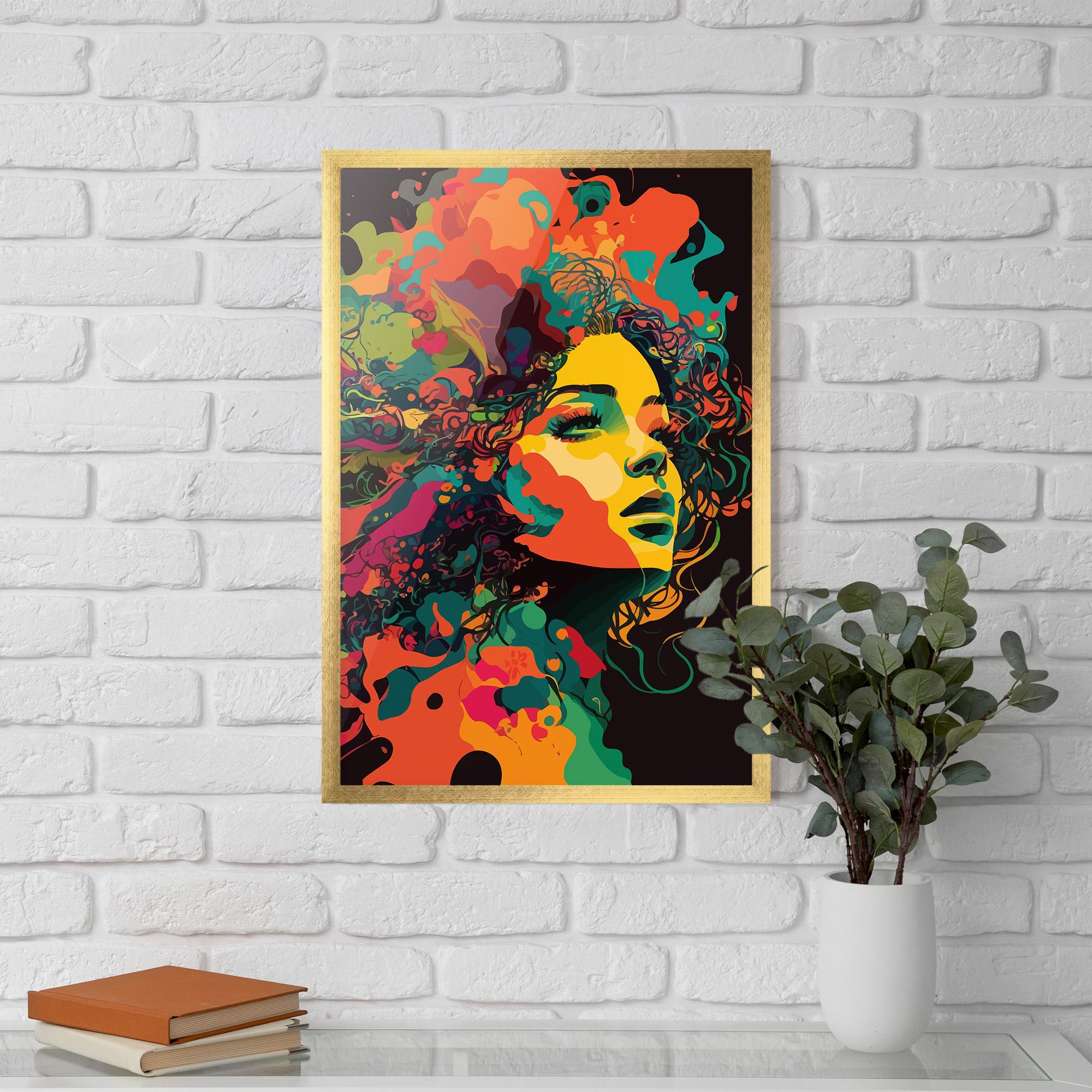 Gerahmte Poster Colorful African Woman mockup 5