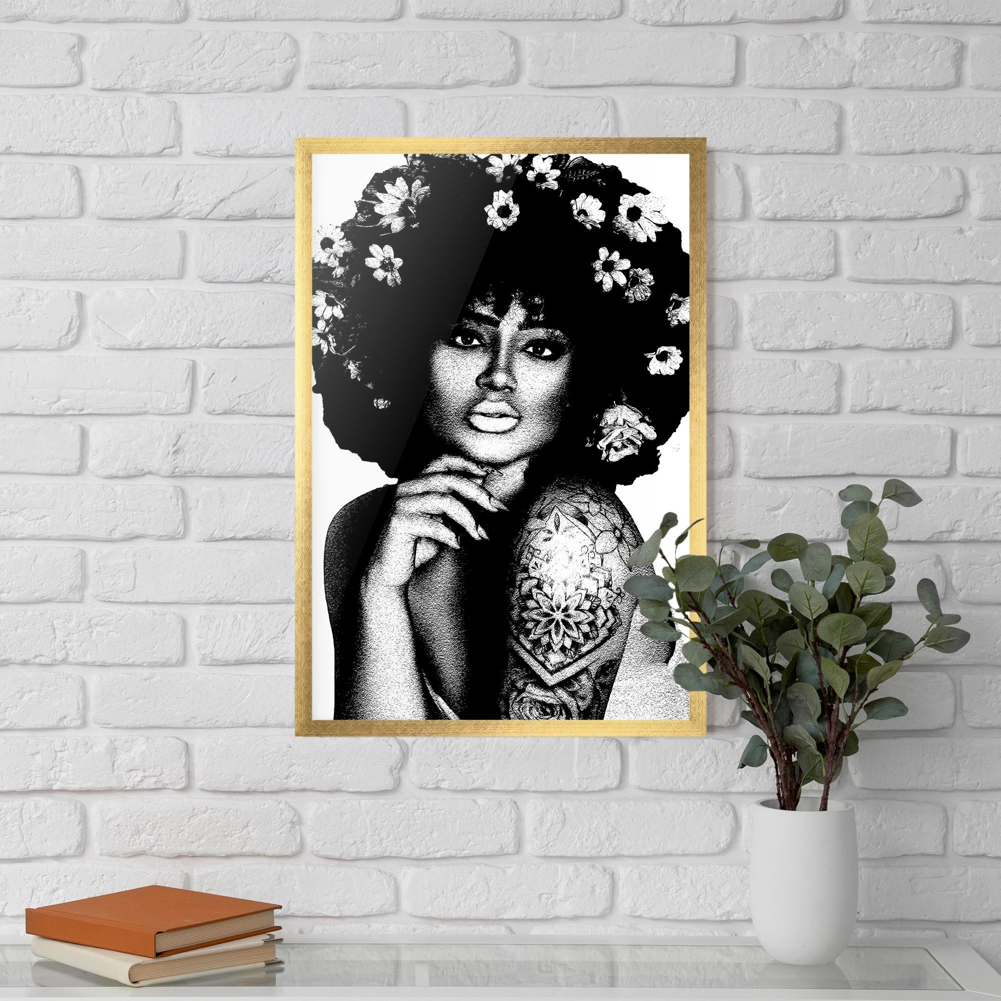 Gerahmte Poster Flower African Woman mockup 5