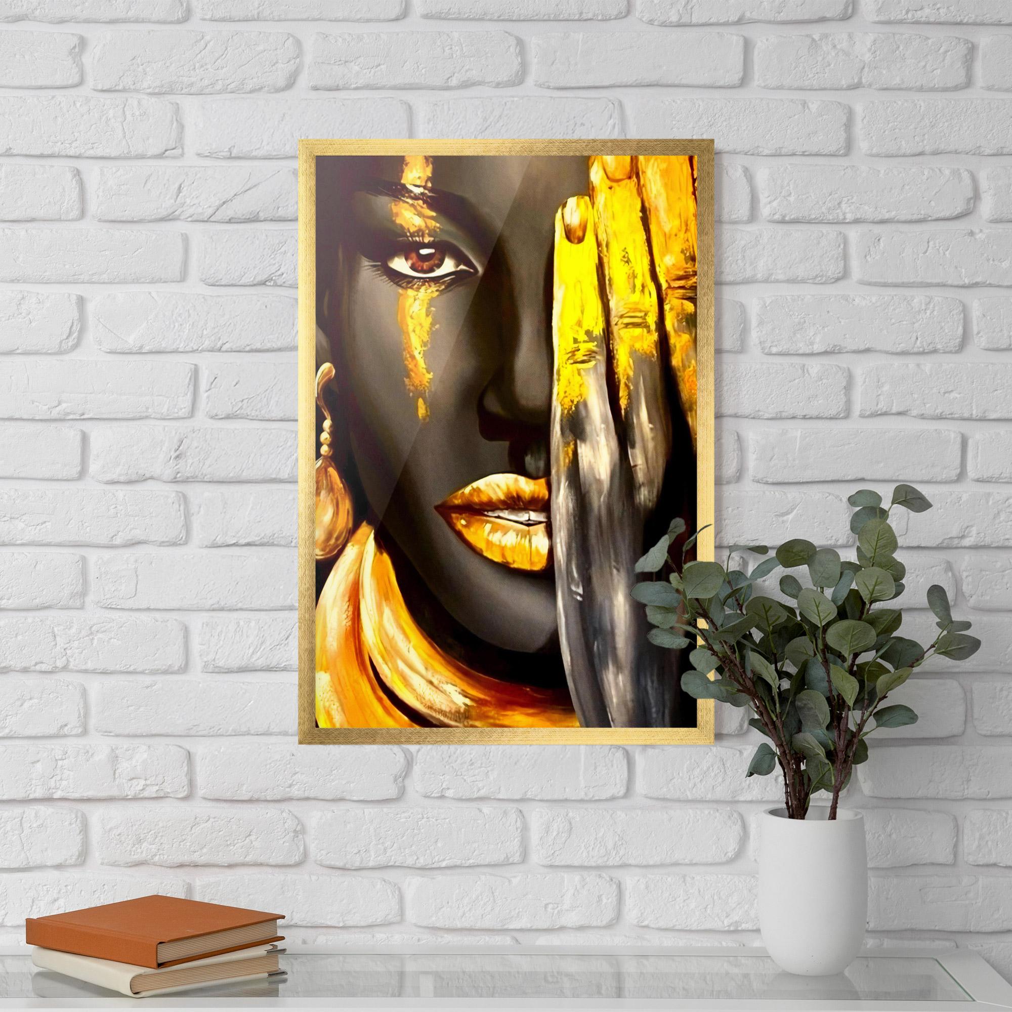 Gerahmte Poster Golden African Women mockup 5