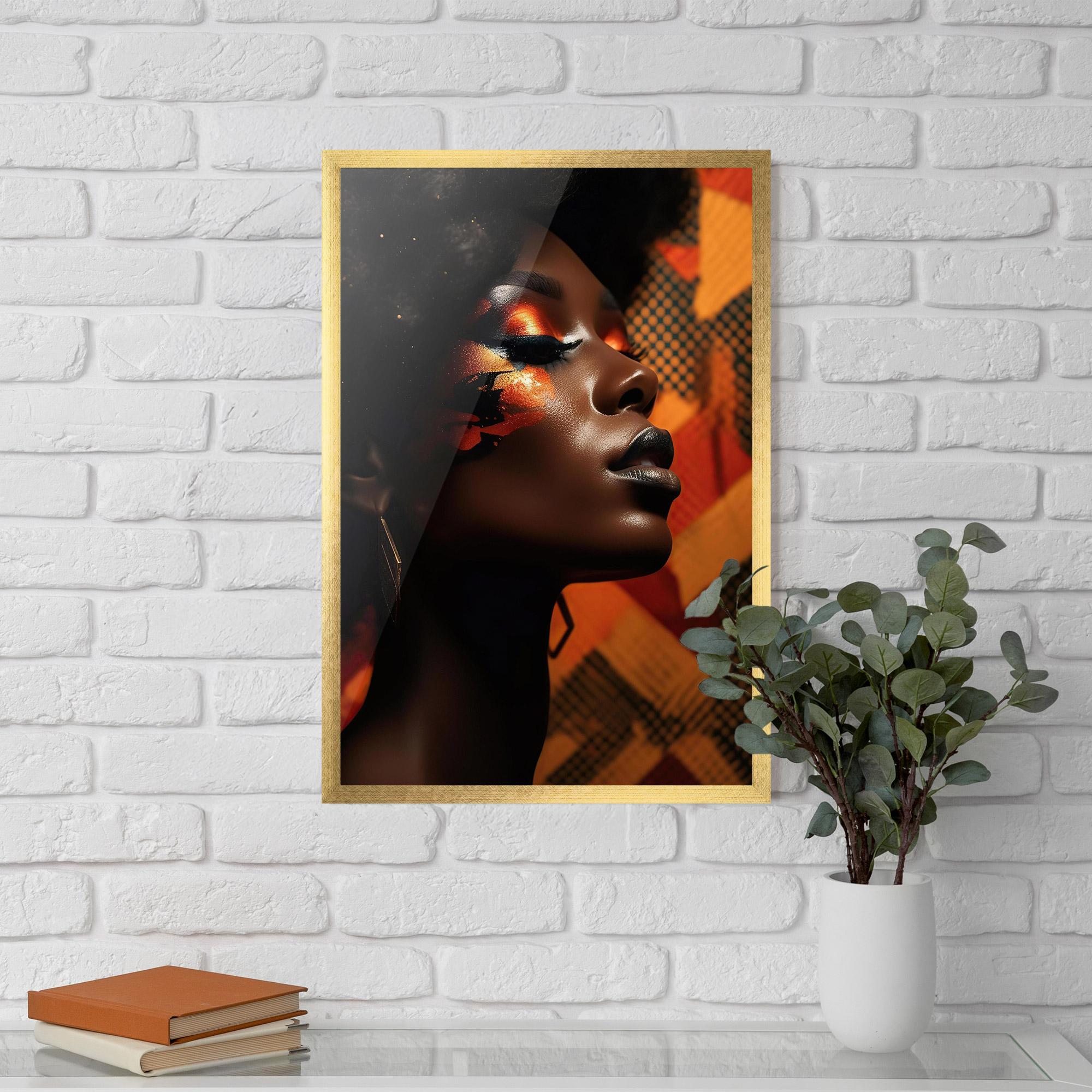 Gerahmte Poster Orange Makeup Woman mockup 5