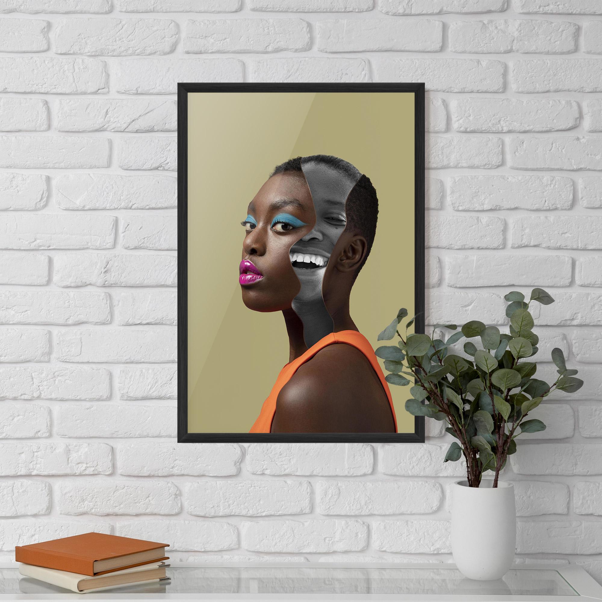 Gerahmte Poster American Woman Collage mockup 5