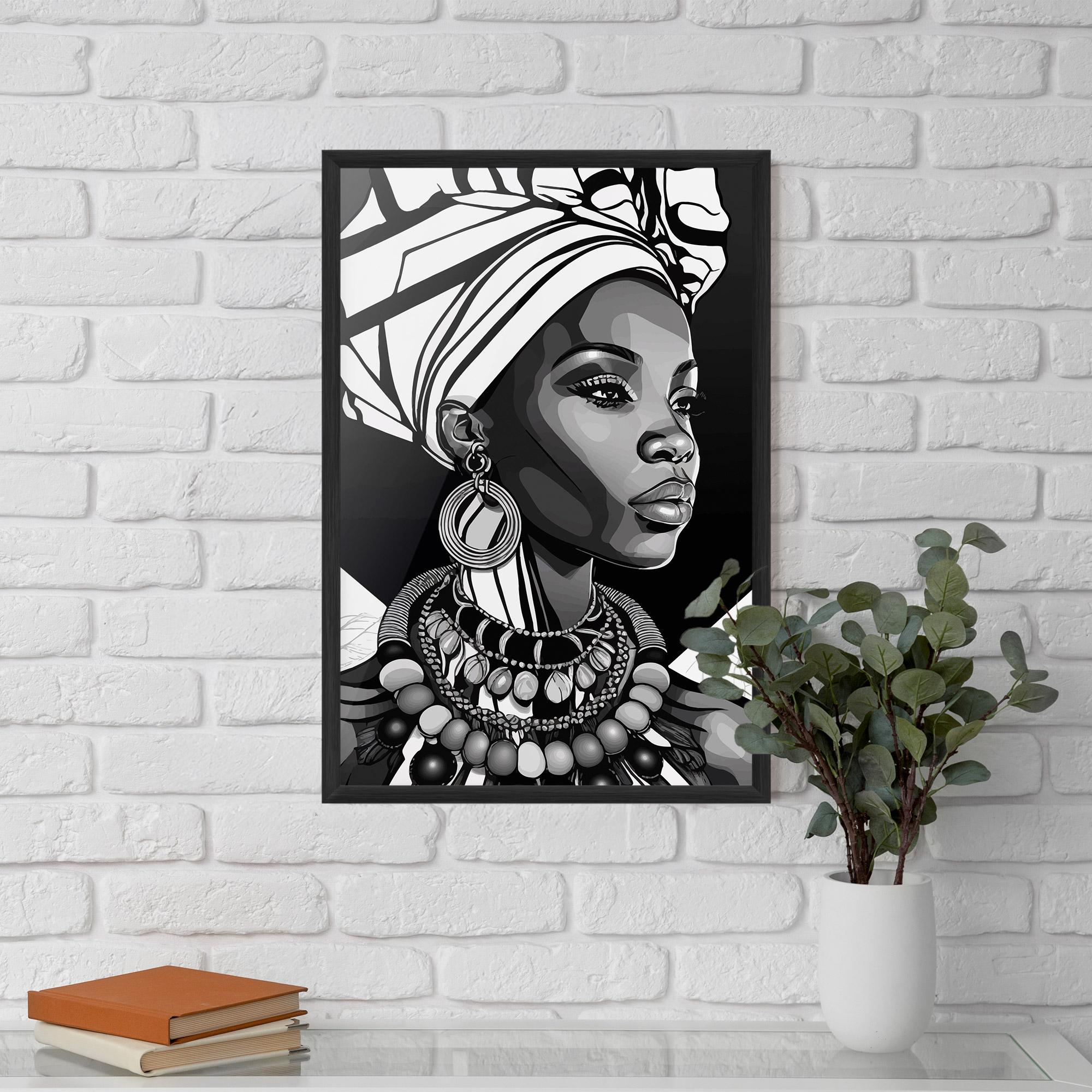 Gerahmte Poster Black White African mockup 5
